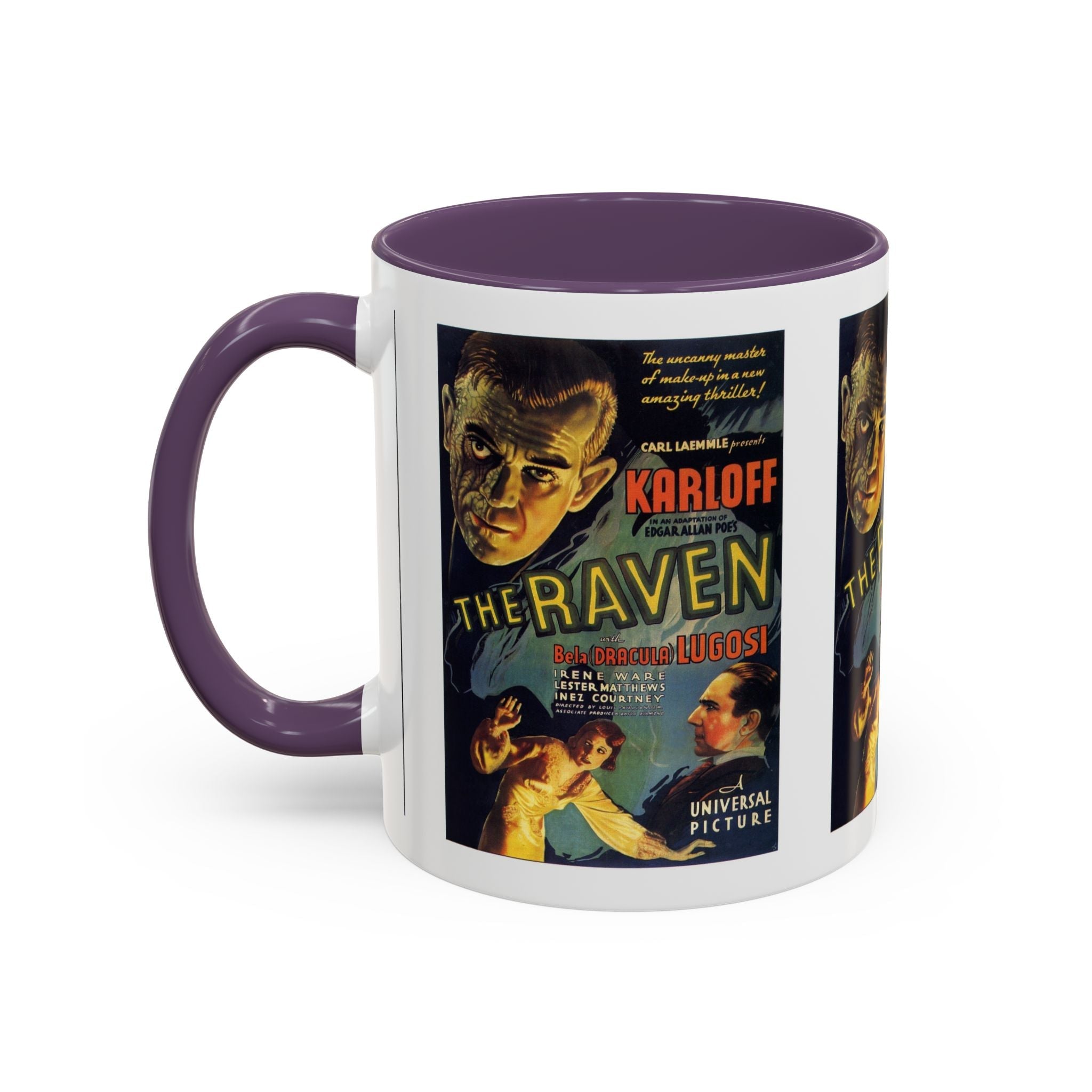 Cult Classic Movie Poster Art Accent Coffee Mug (11, 15oz) - The Raven 1935 - POPvault