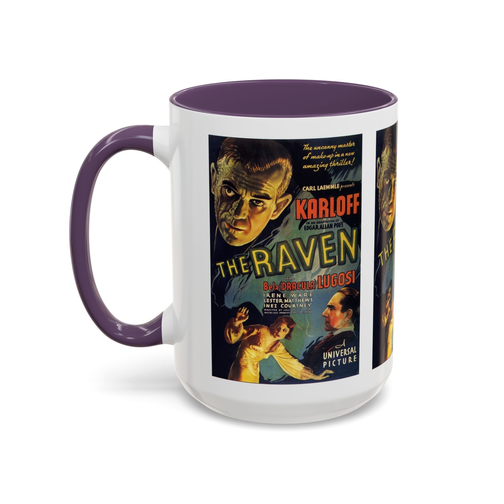 Cult Classic Movie Poster Art Accent Coffee Mug (11, 15oz) - The Raven 1935 - POPvault