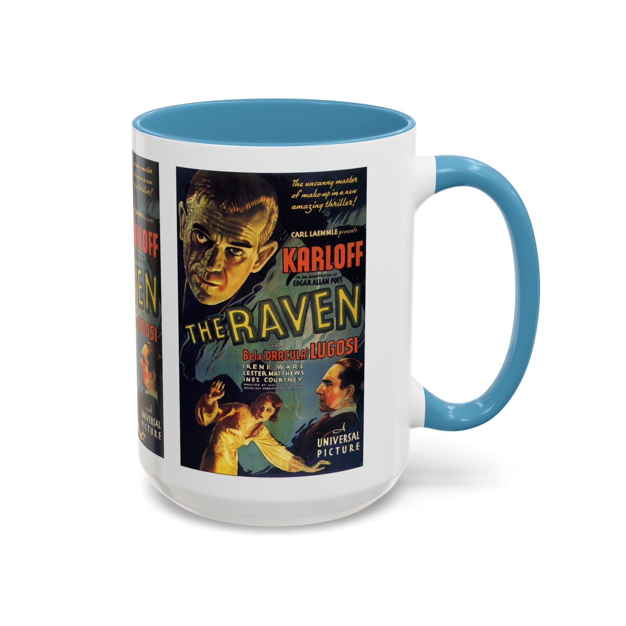 Cult Classic Movie Poster Art Accent Coffee Mug (11, 15oz) - The Raven 1935 - POPvault
