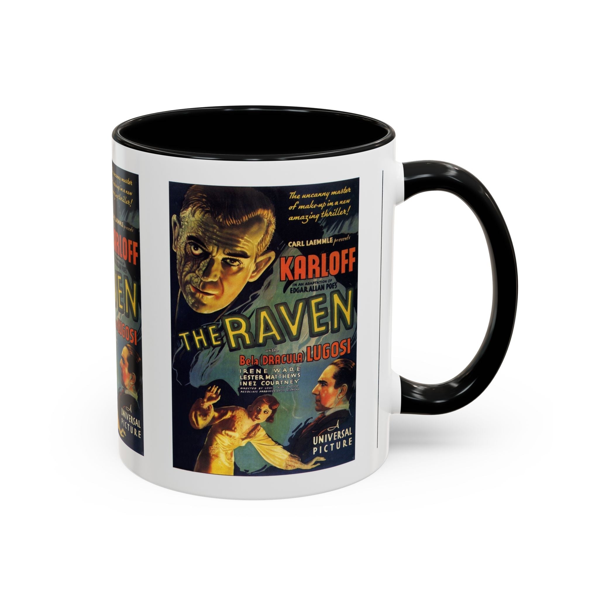 Cult Classic Movie Poster Art Accent Coffee Mug (11, 15oz) - The Raven 1935 - POPvault