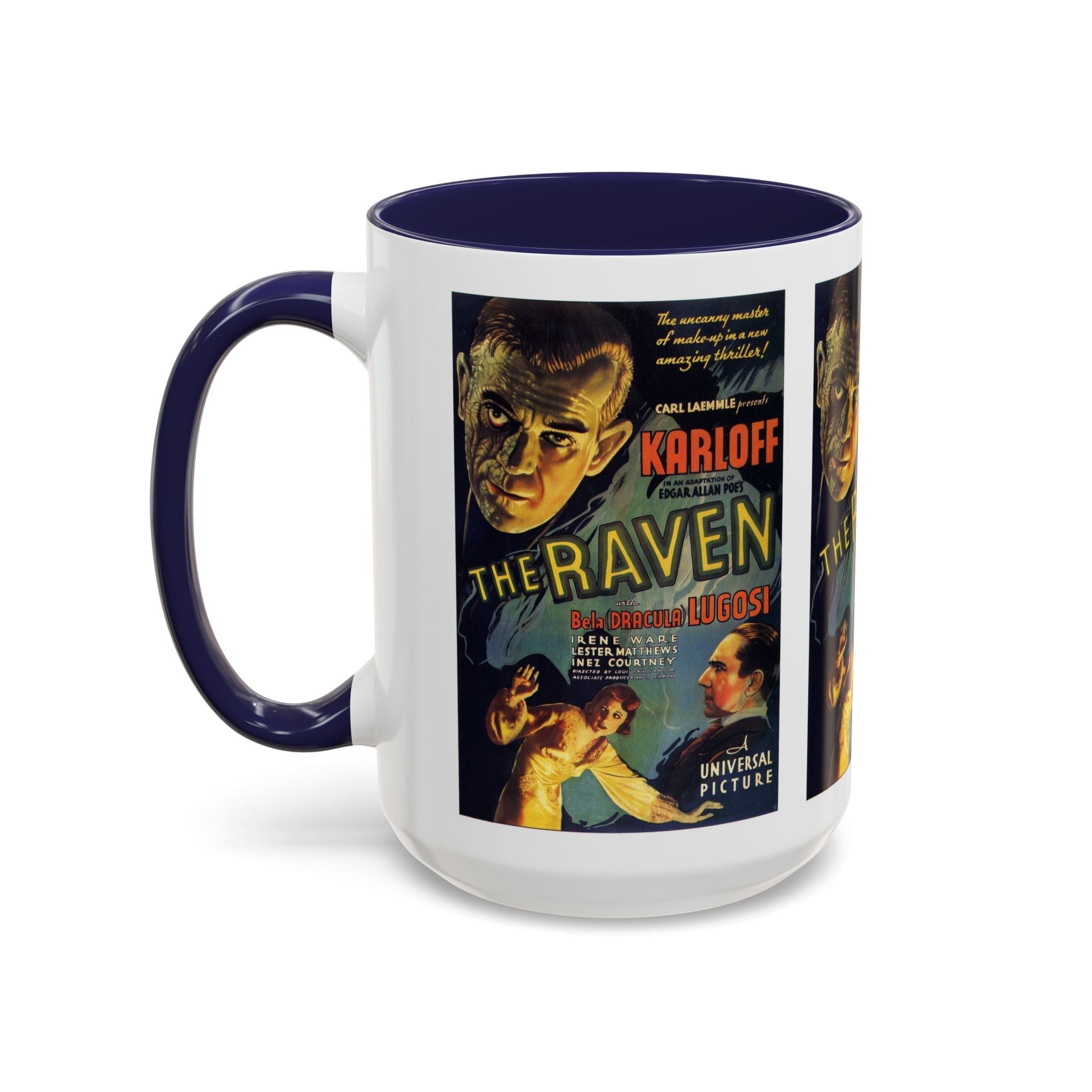 Cult Classic Movie Poster Art Accent Coffee Mug (11, 15oz) - The Raven 1935 - POPvault