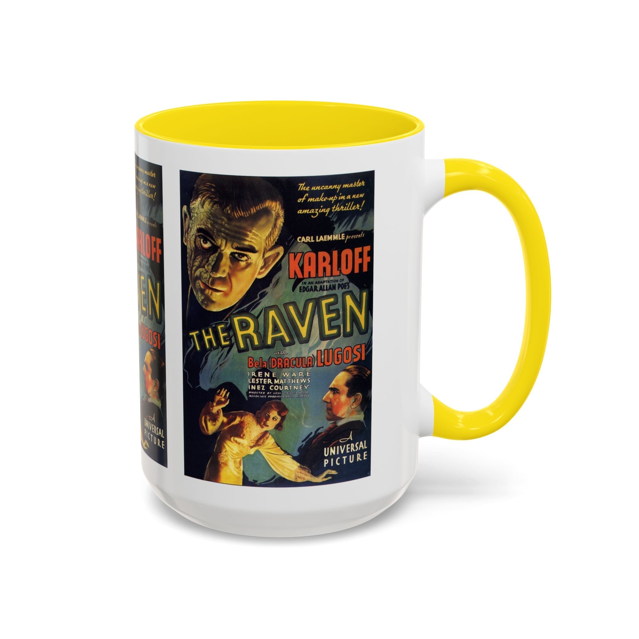 Cult Classic Movie Poster Art Accent Coffee Mug (11, 15oz) - The Raven 1935 - POPvault