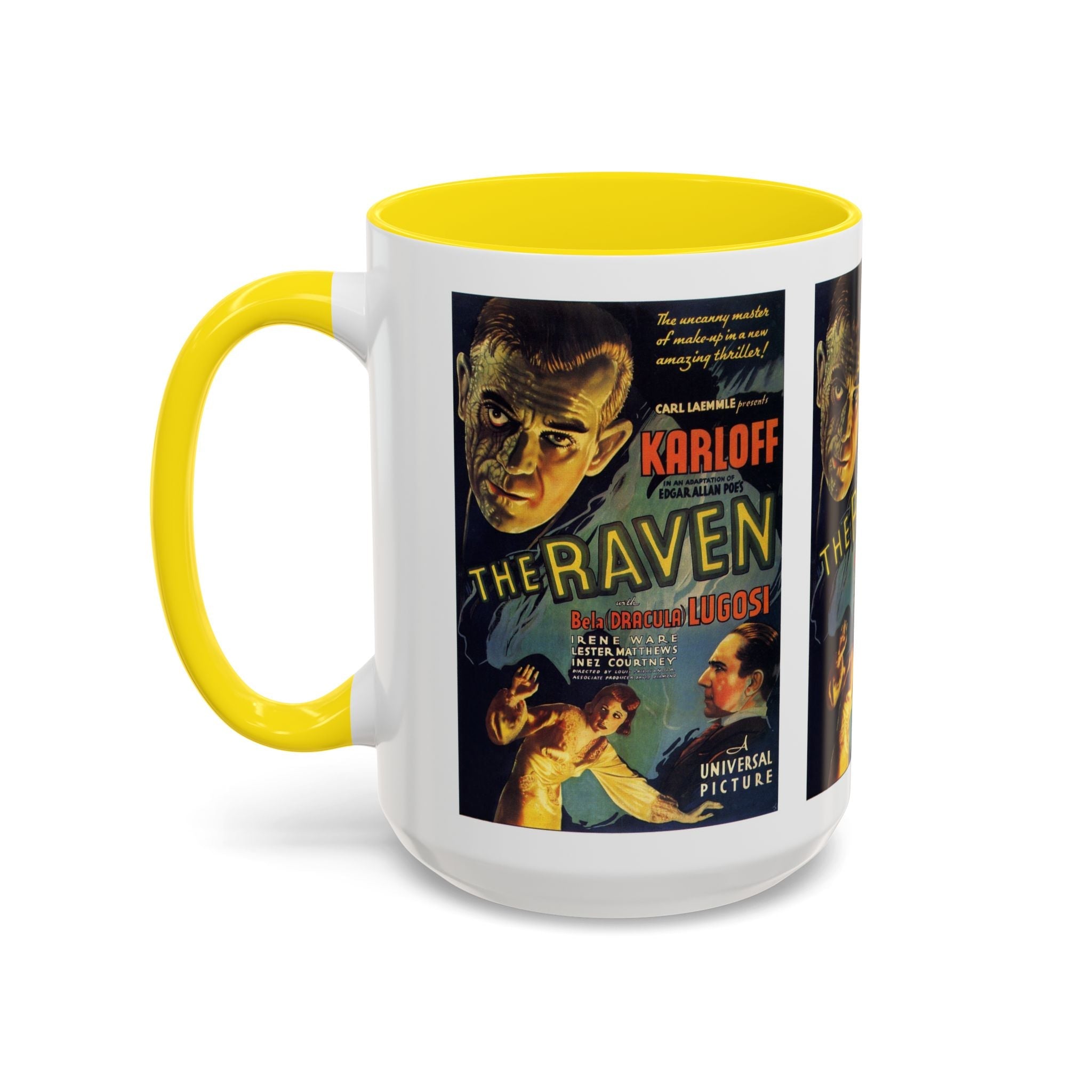 Cult Classic Movie Poster Art Accent Coffee Mug (11, 15oz) - The Raven 1935 - POPvault
