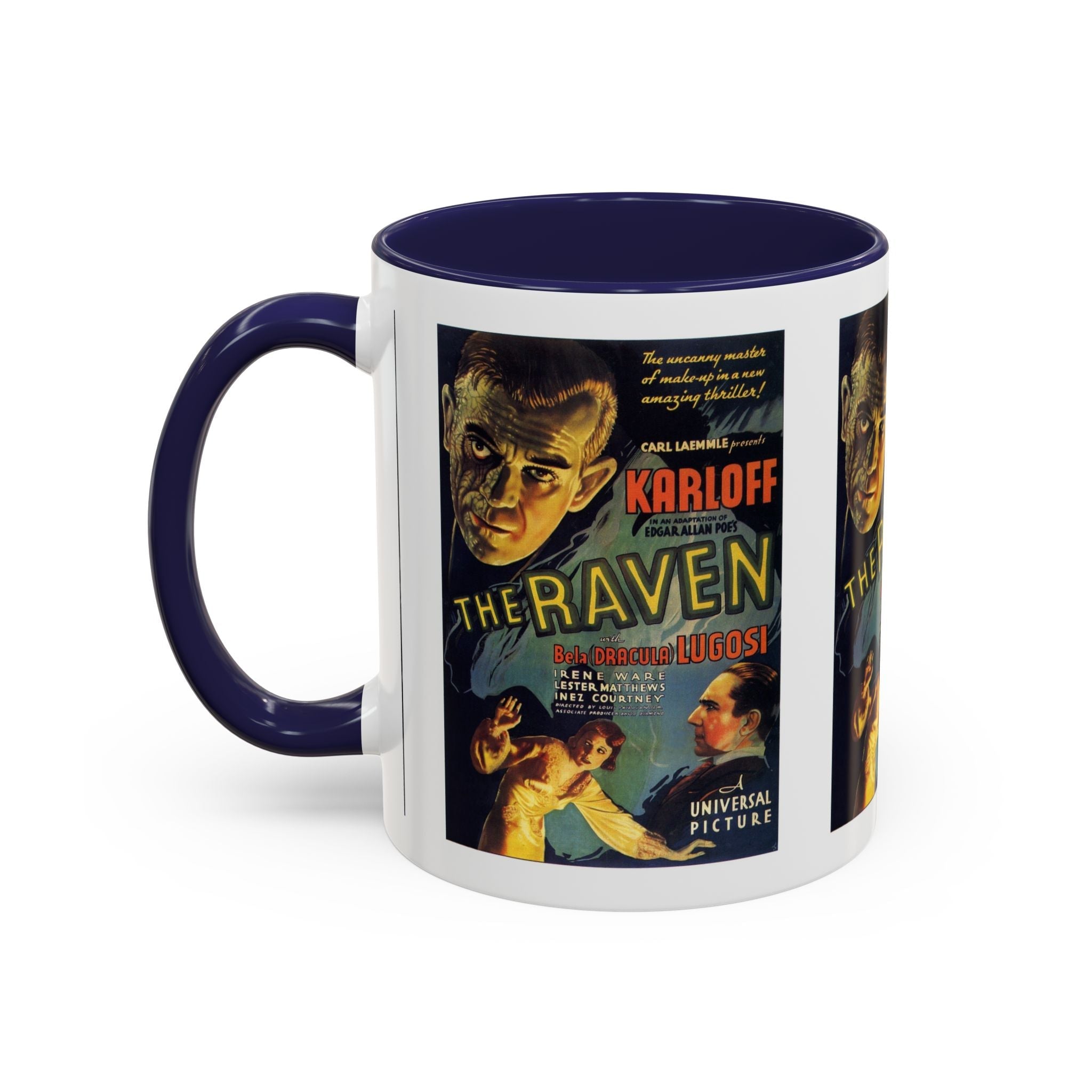 Cult Classic Movie Poster Art Accent Coffee Mug (11, 15oz) - The Raven 1935 - POPvault