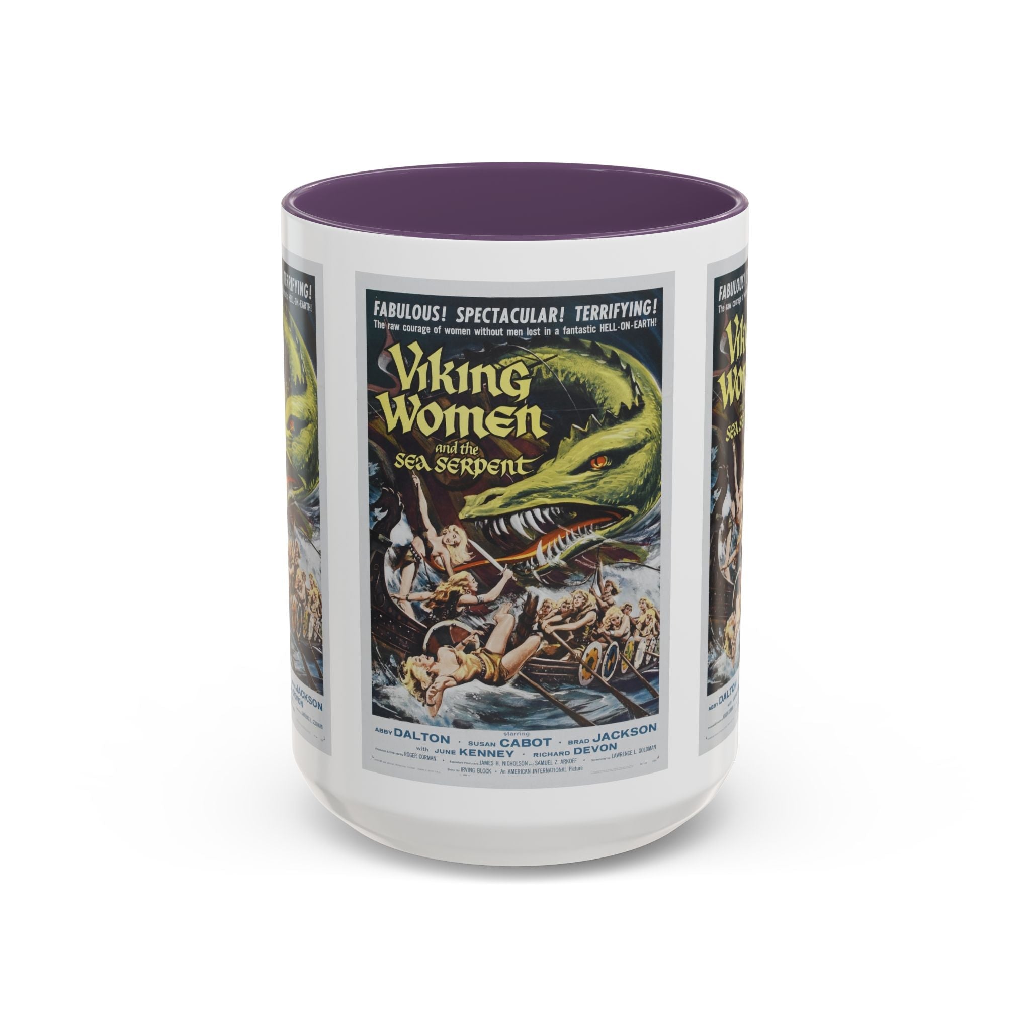 Cult Classic Movie Poster Art Accent Coffee Mug (11, 15oz) - Viking Women And The Sea Serpent 1957 - POPvault