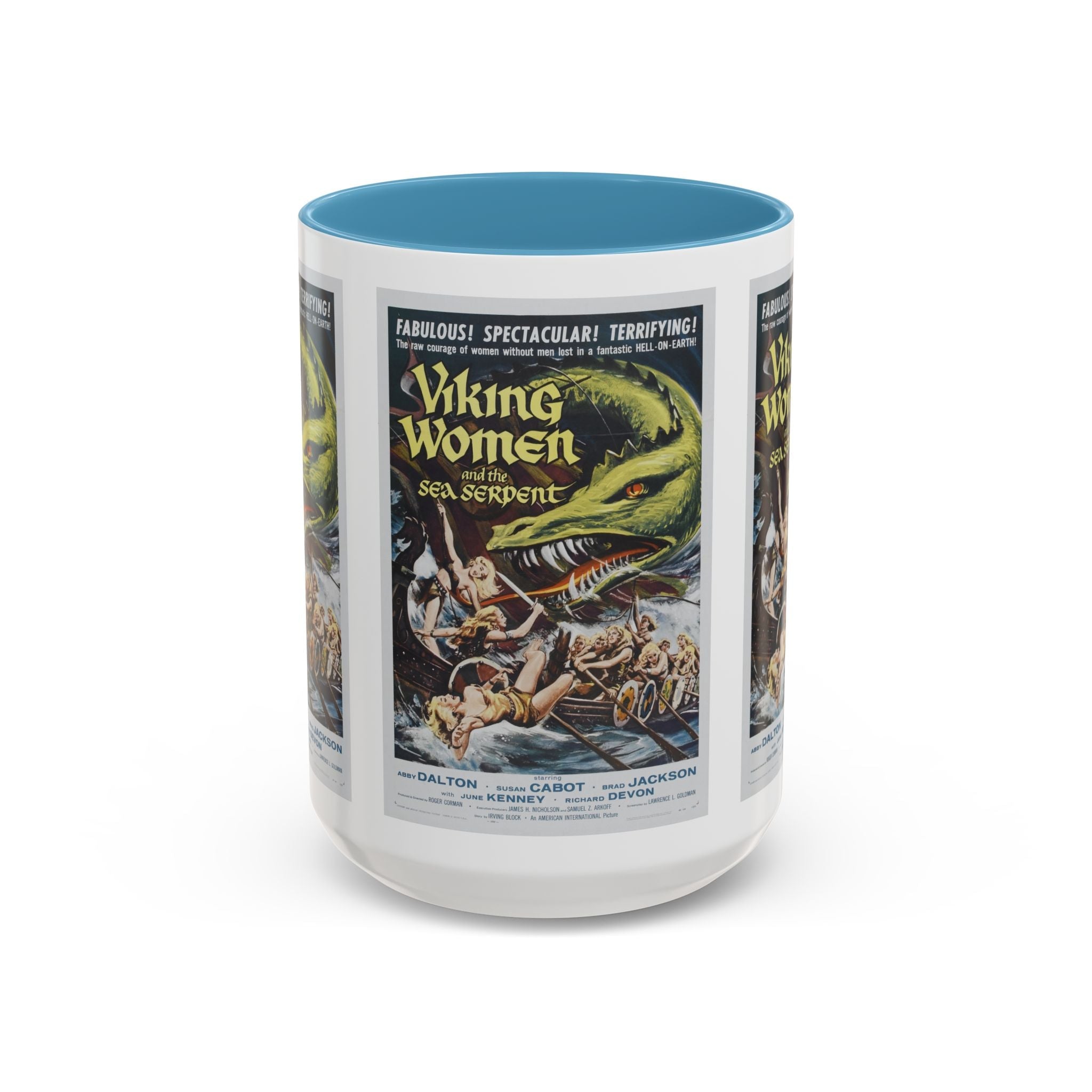 Cult Classic Movie Poster Art Accent Coffee Mug (11, 15oz) - Viking Women And The Sea Serpent 1957 - POPvault
