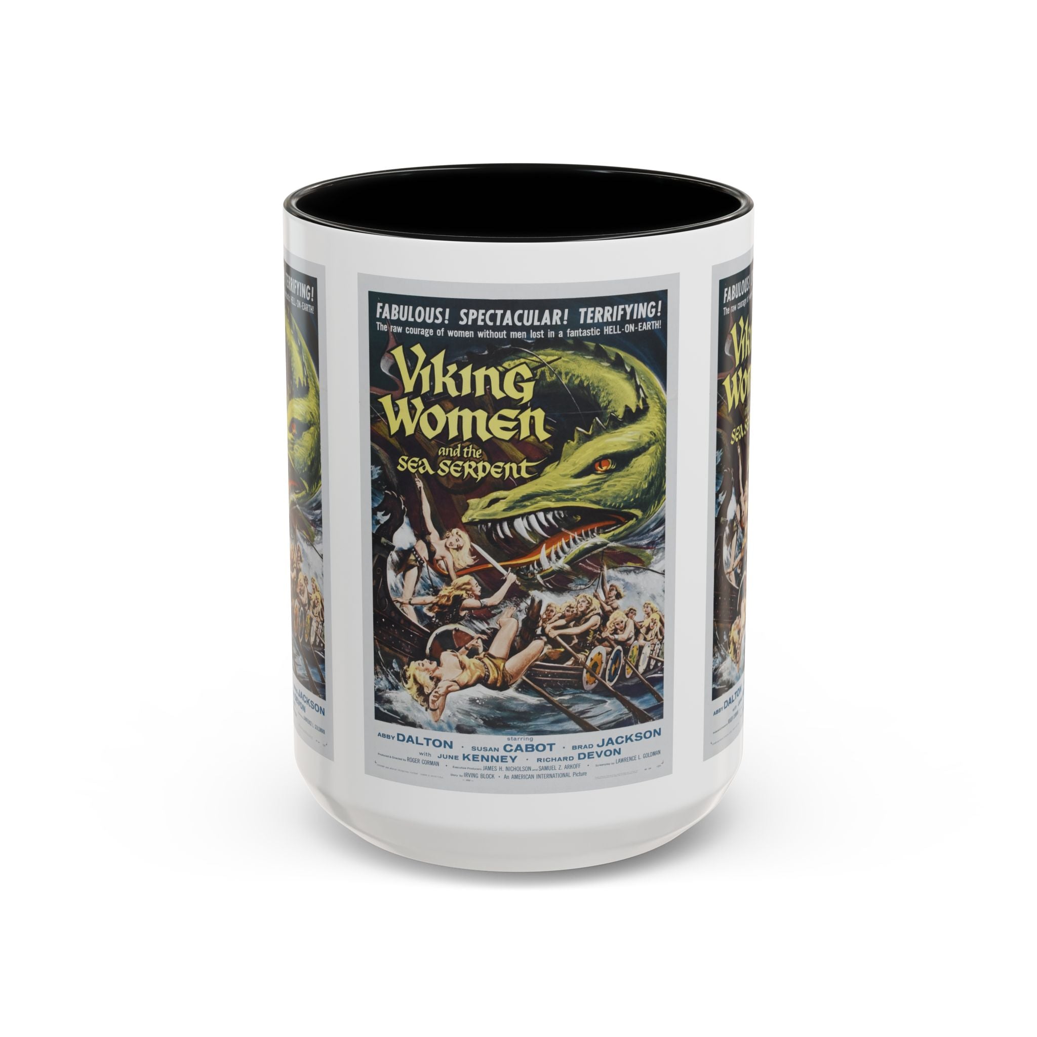 Cult Classic Movie Poster Art Accent Coffee Mug (11, 15oz) - Viking Women And The Sea Serpent 1957 - POPvault