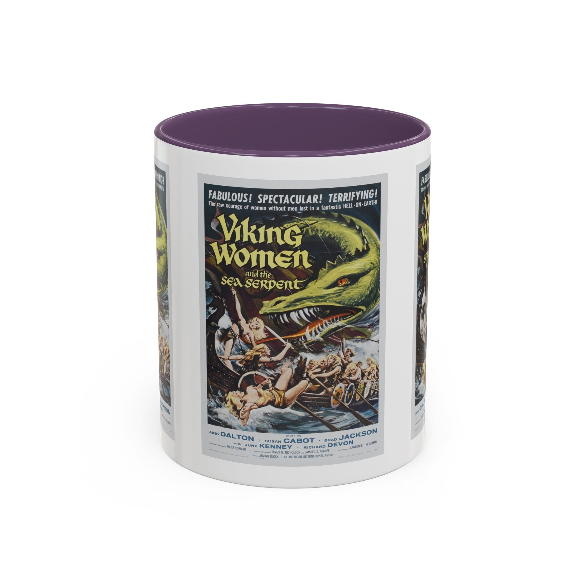 Cult Classic Movie Poster Art Accent Coffee Mug (11, 15oz) - Viking Women And The Sea Serpent 1957 - POPvault