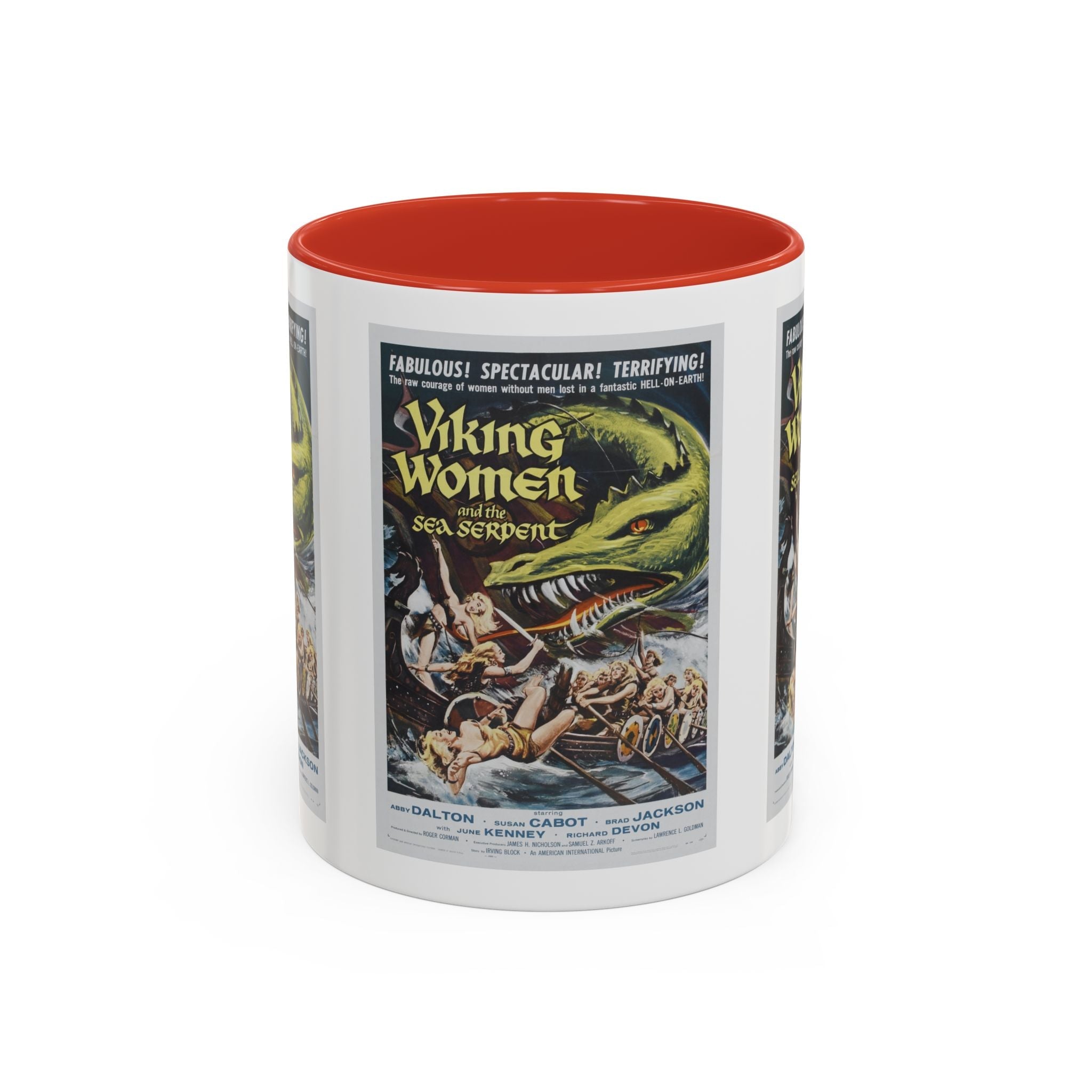 Cult Classic Movie Poster Art Accent Coffee Mug (11, 15oz) - Viking Women And The Sea Serpent 1957 - POPvault