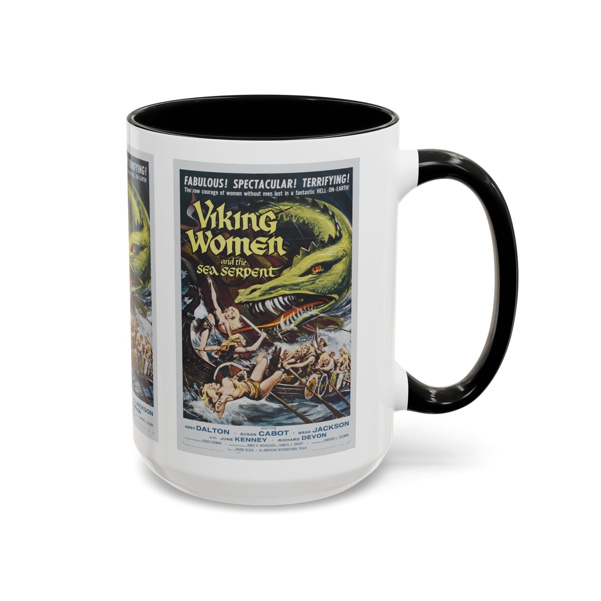 Cult Classic Movie Poster Art Accent Coffee Mug (11, 15oz) - Viking Women And The Sea Serpent 1957 - POPvault