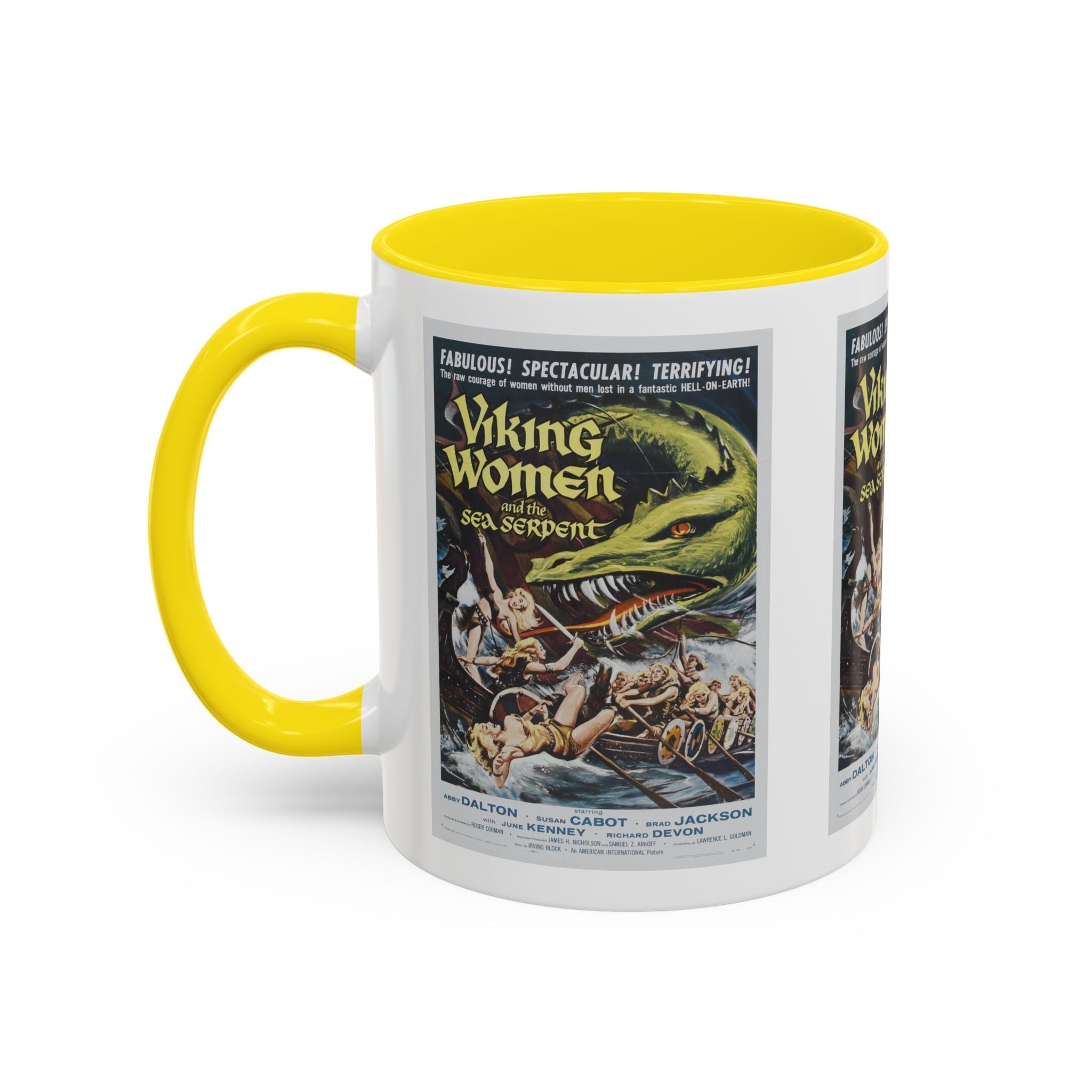 Cult Classic Movie Poster Art Accent Coffee Mug (11, 15oz) - Viking Women And The Sea Serpent 1957 - POPvault