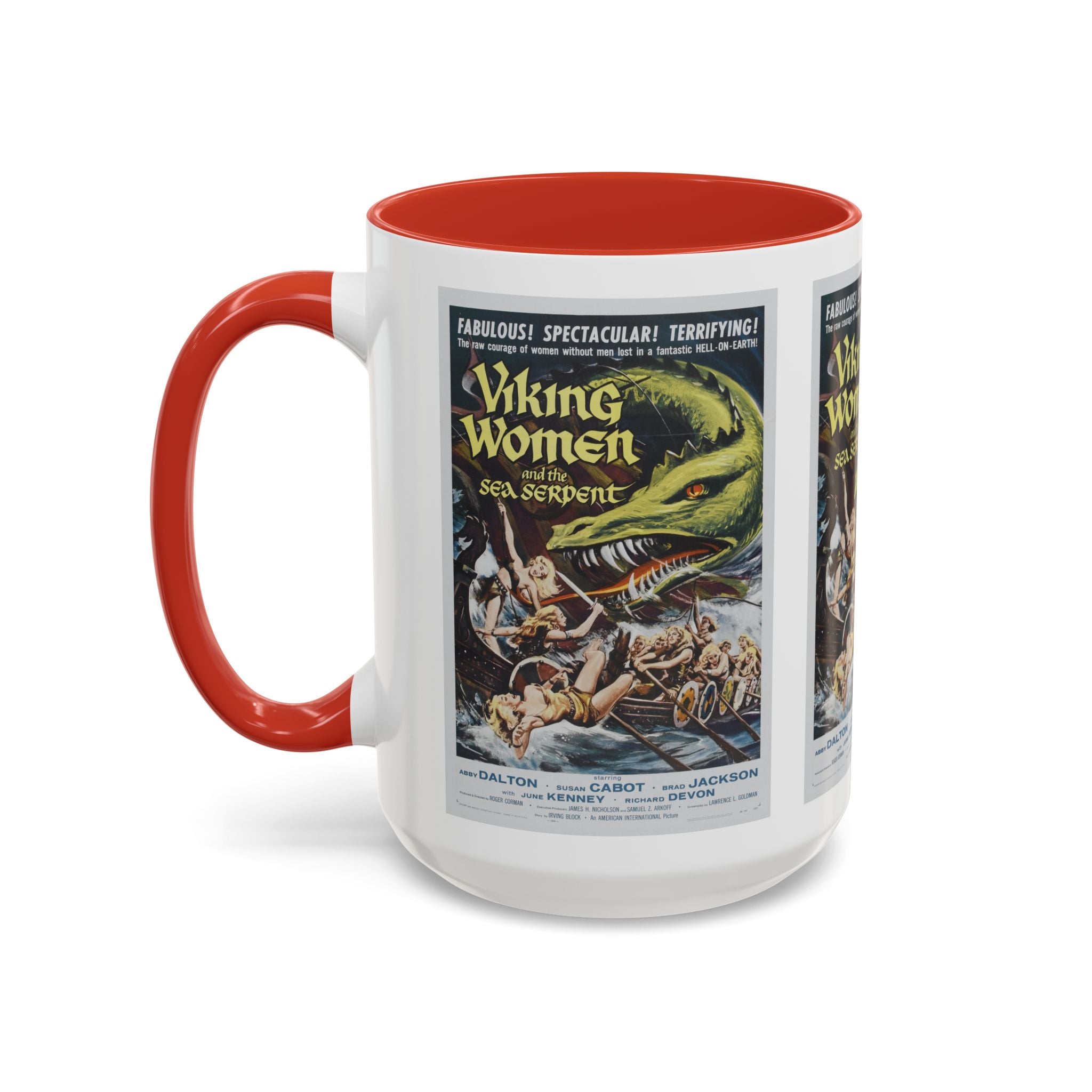 Cult Classic Movie Poster Art Accent Coffee Mug (11, 15oz) - Viking Women And The Sea Serpent 1957 - POPvault