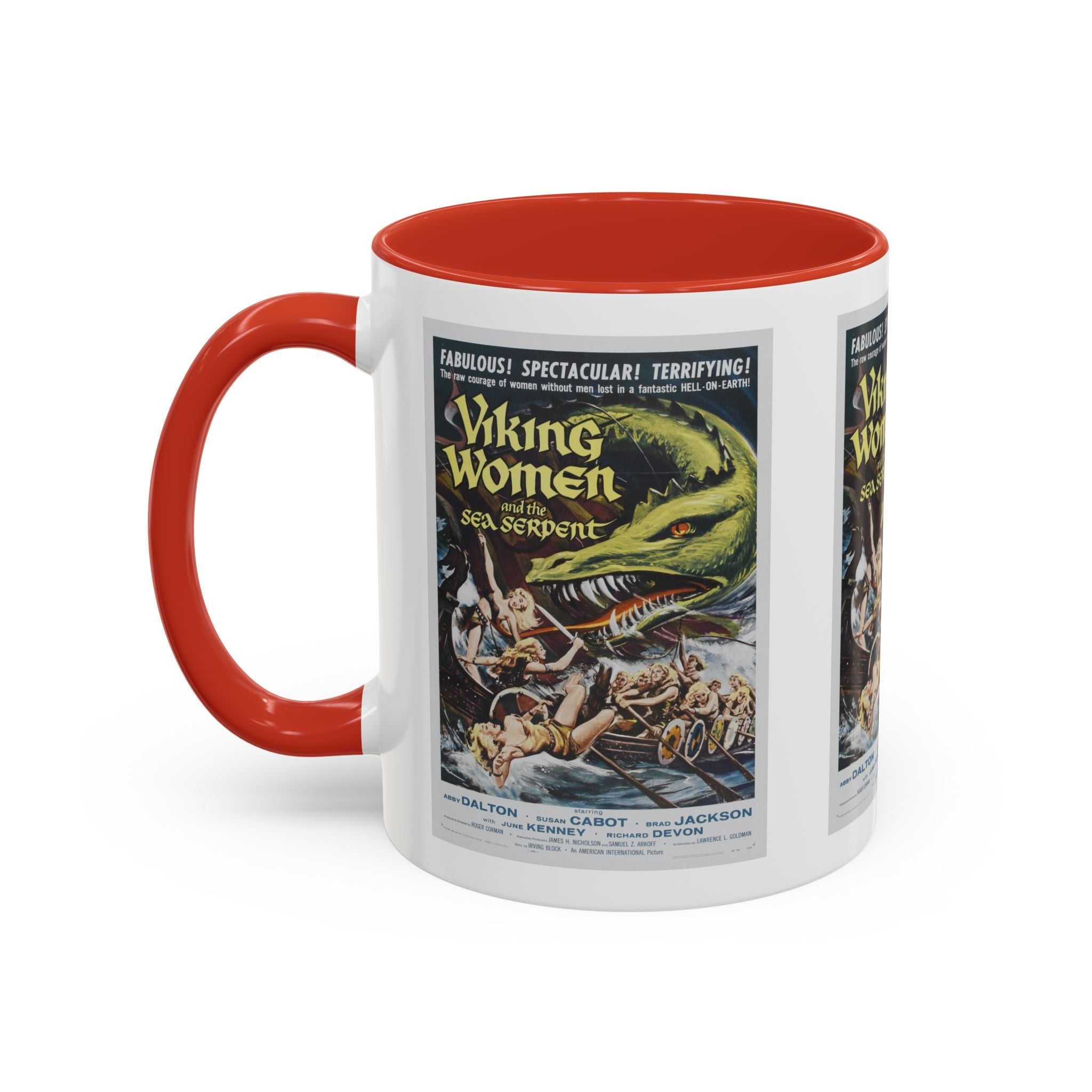 Cult Classic Movie Poster Art Accent Coffee Mug (11, 15oz) - Viking Women And The Sea Serpent 1957 - POPvault
