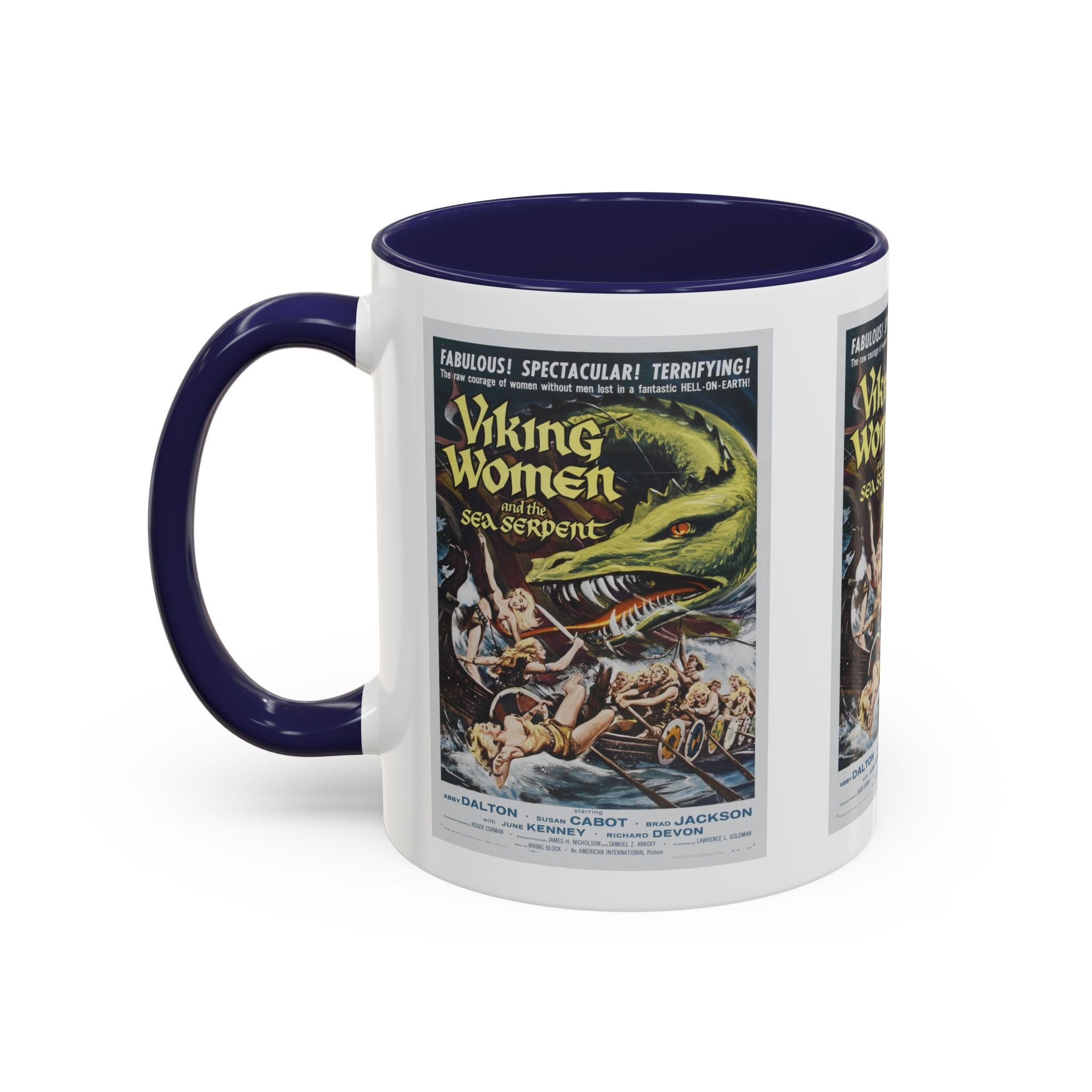 Cult Classic Movie Poster Art Accent Coffee Mug (11, 15oz) - Viking Women And The Sea Serpent 1957 - POPvault