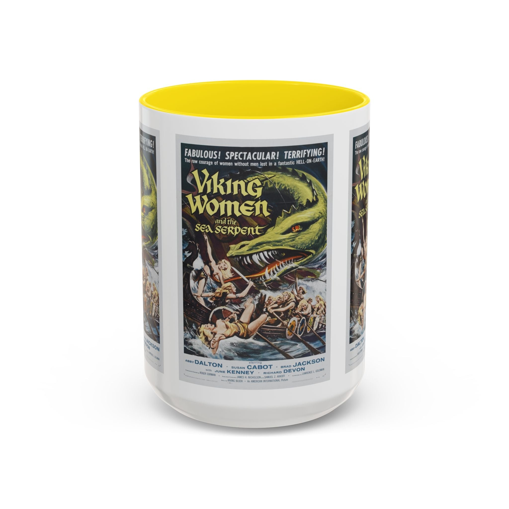 Cult Classic Movie Poster Art Accent Coffee Mug (11, 15oz) - Viking Women And The Sea Serpent 1957 - POPvault