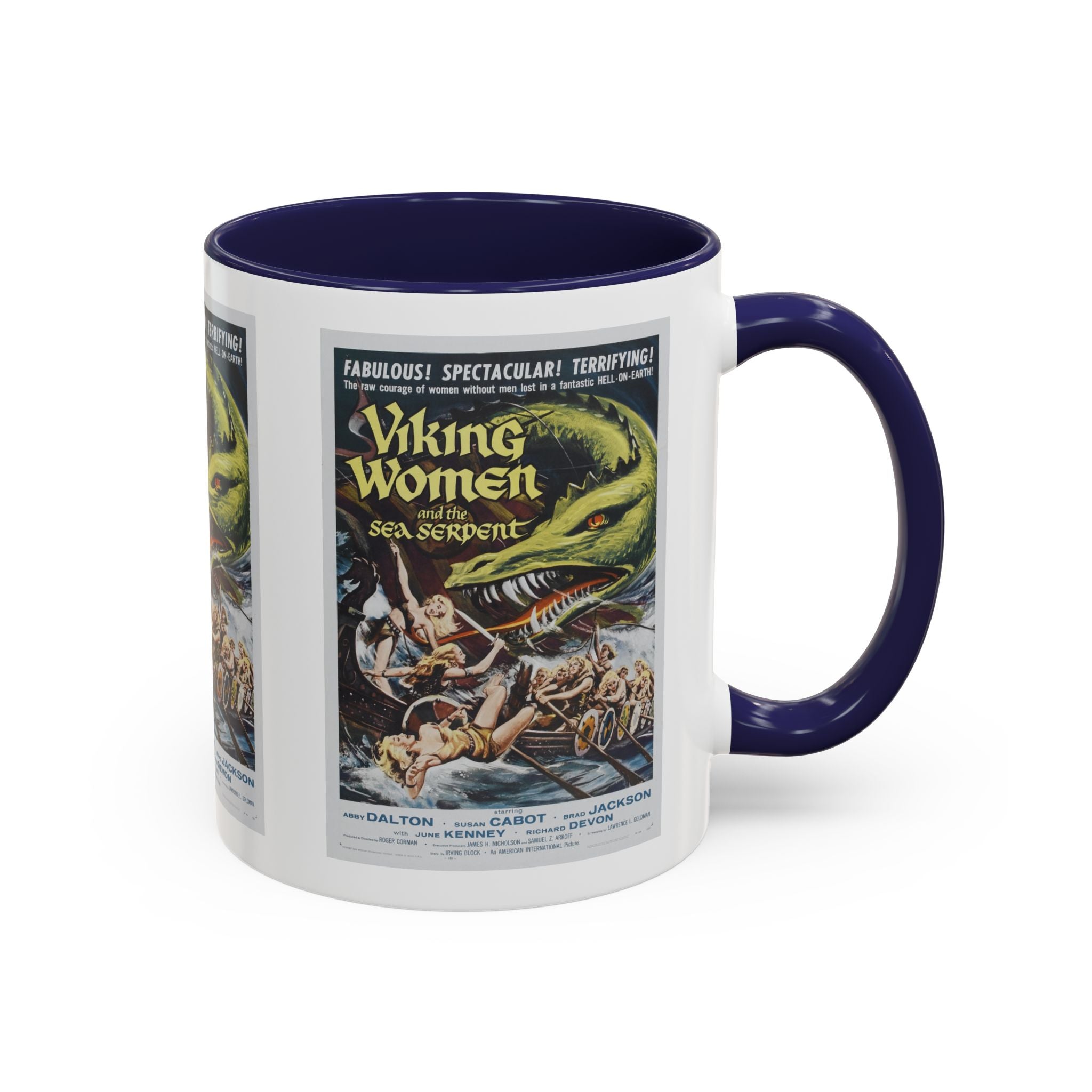 Cult Classic Movie Poster Art Accent Coffee Mug (11, 15oz) - Viking Women And The Sea Serpent 1957 - POPvault