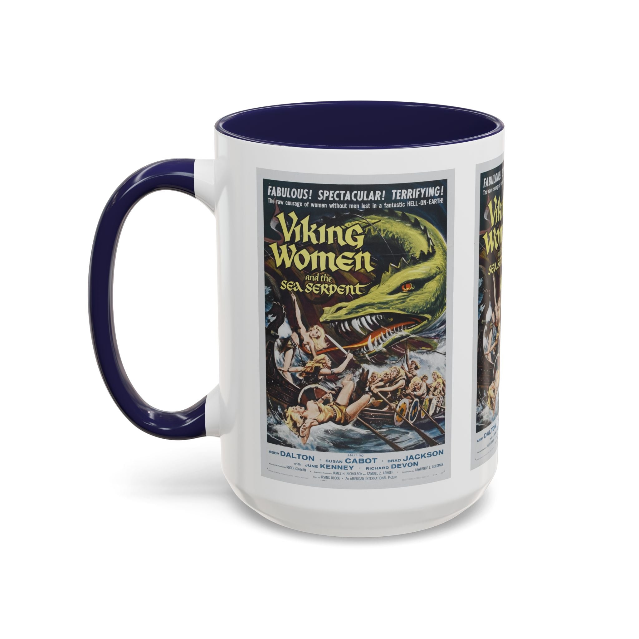Cult Classic Movie Poster Art Accent Coffee Mug (11, 15oz) - Viking Women And The Sea Serpent 1957 - POPvault
