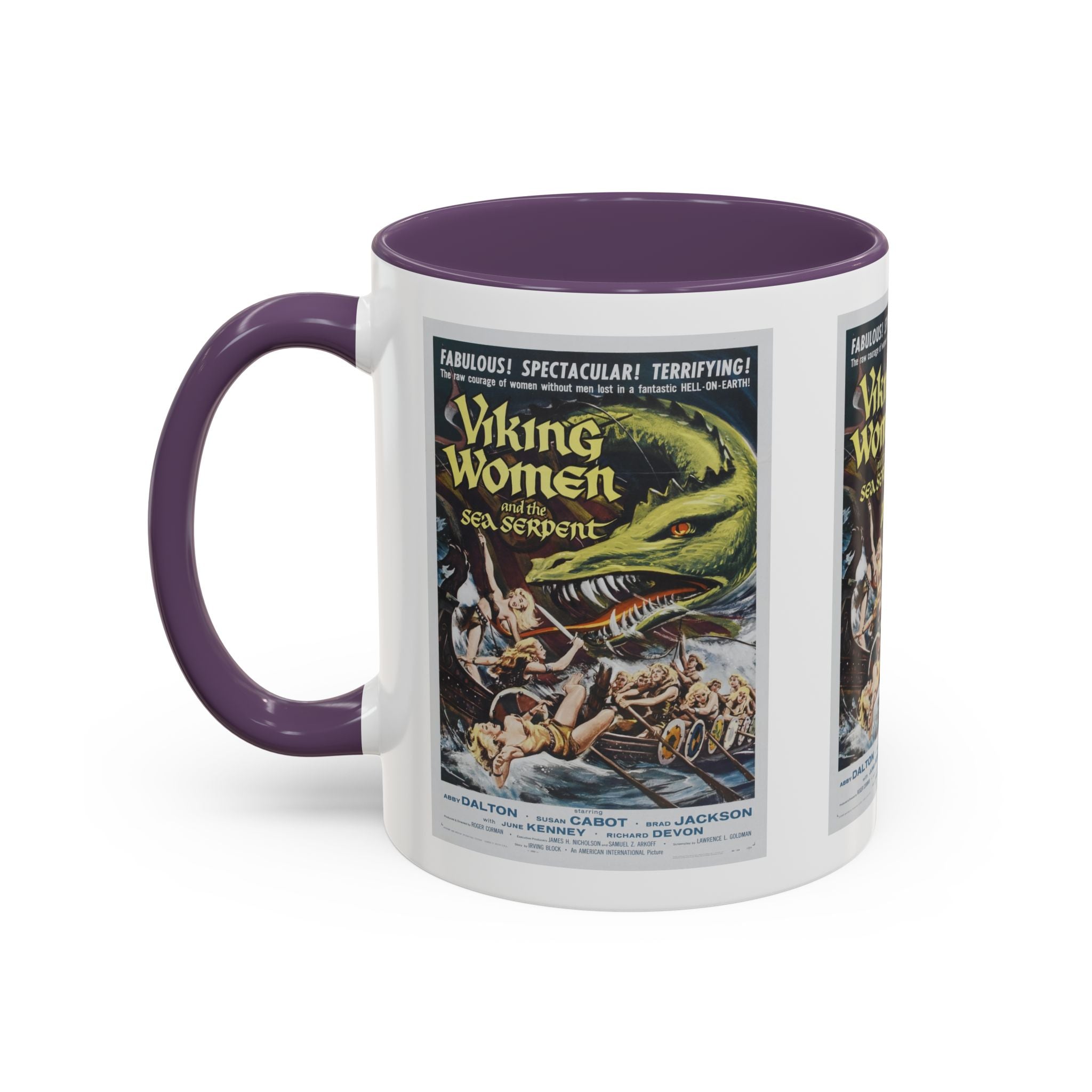 Cult Classic Movie Poster Art Accent Coffee Mug (11, 15oz) - Viking Women And The Sea Serpent 1957 - POPvault