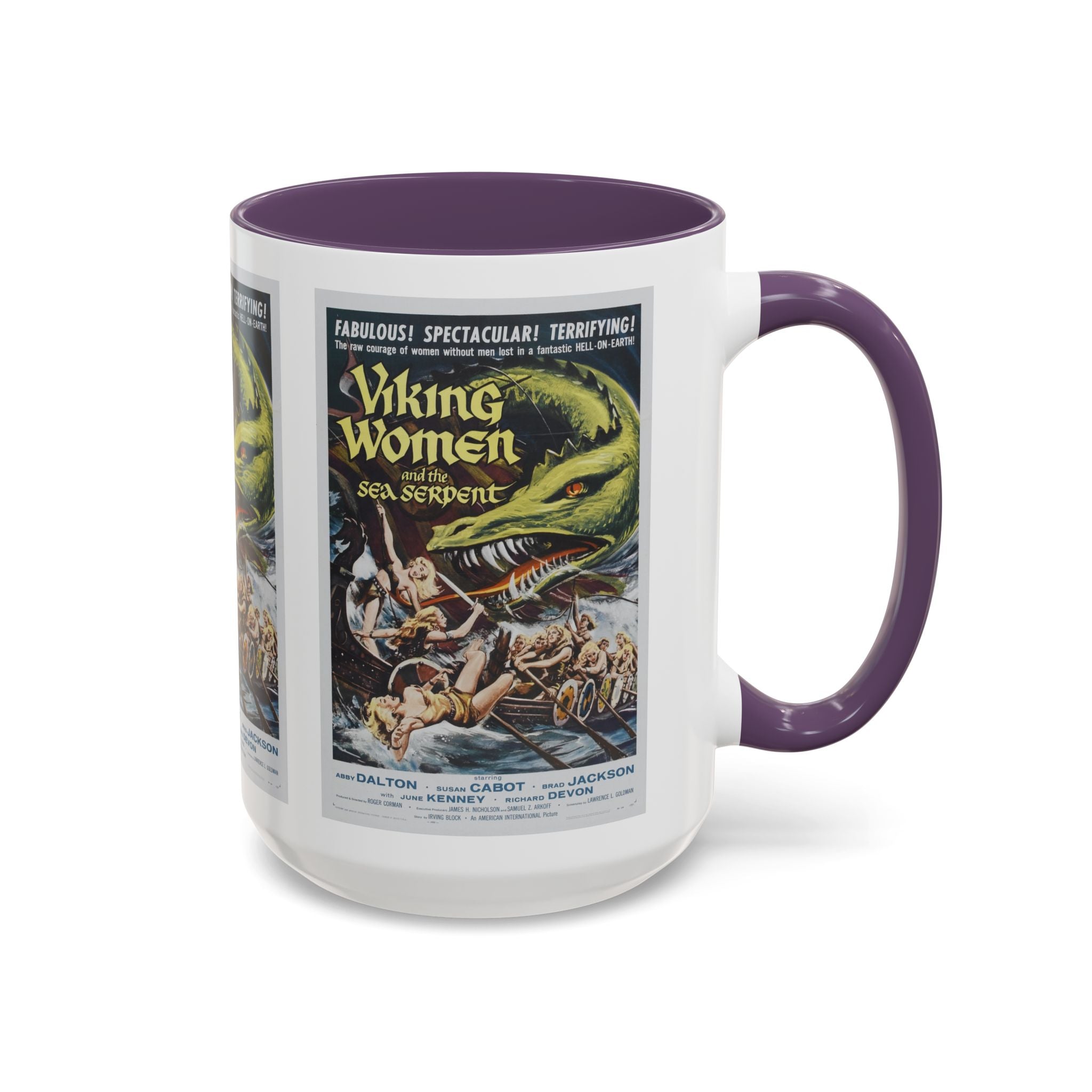 Cult Classic Movie Poster Art Accent Coffee Mug (11, 15oz) - Viking Women And The Sea Serpent 1957 - POPvault