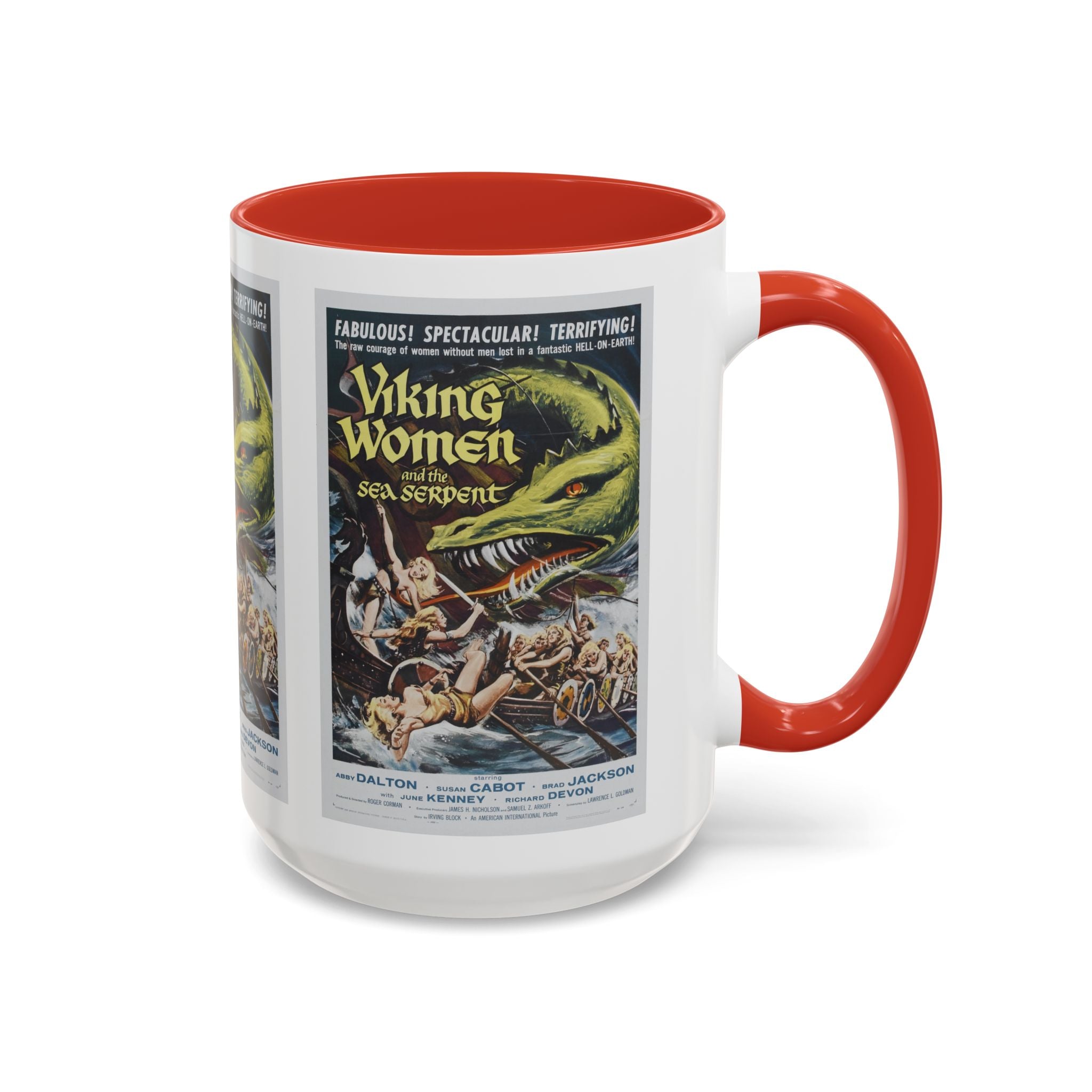 Cult Classic Movie Poster Art Accent Coffee Mug (11, 15oz) - Viking Women And The Sea Serpent 1957 - POPvault