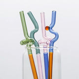 Curvy Art Glass 6 Piece Straw Set - POPvault