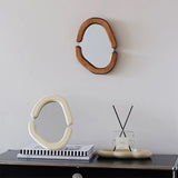 Curvy Natural Wood Tabletop Mirror - POPvault