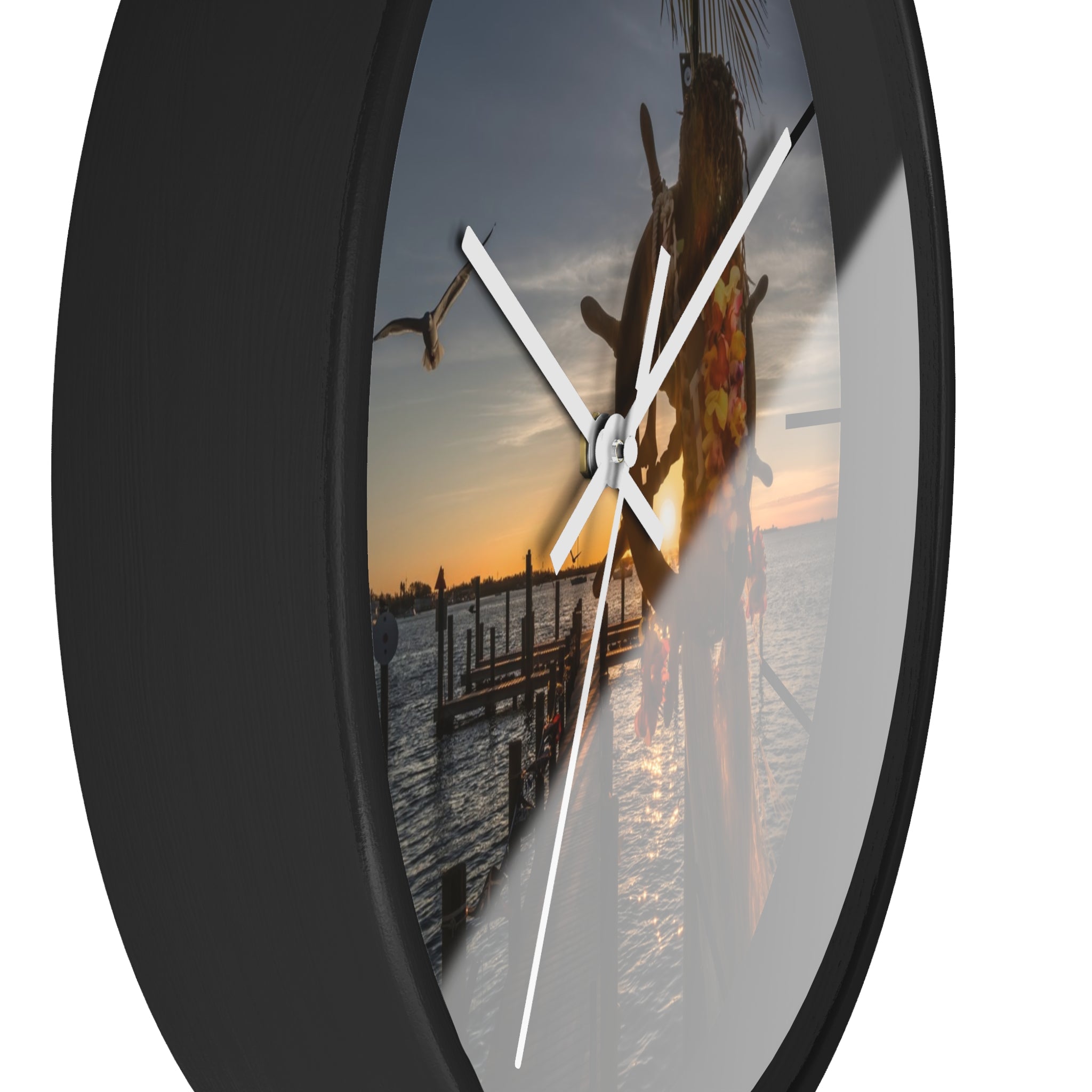 Custom Beach Life Vistas Ahoy Mate Premium Wall Clock - POPvault