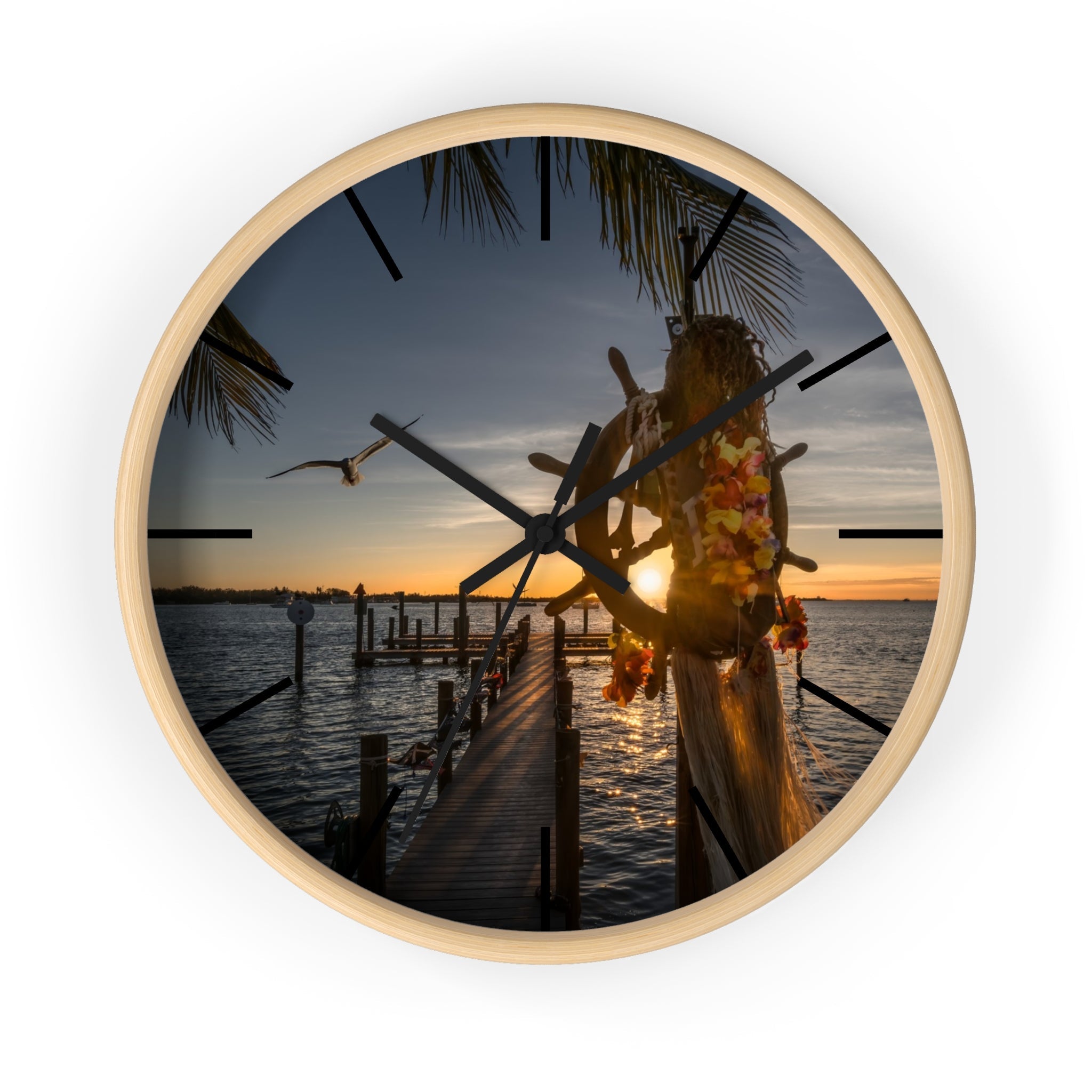 Custom Beach Life Vistas Ahoy Mate Premium Wall Clock - POPvault