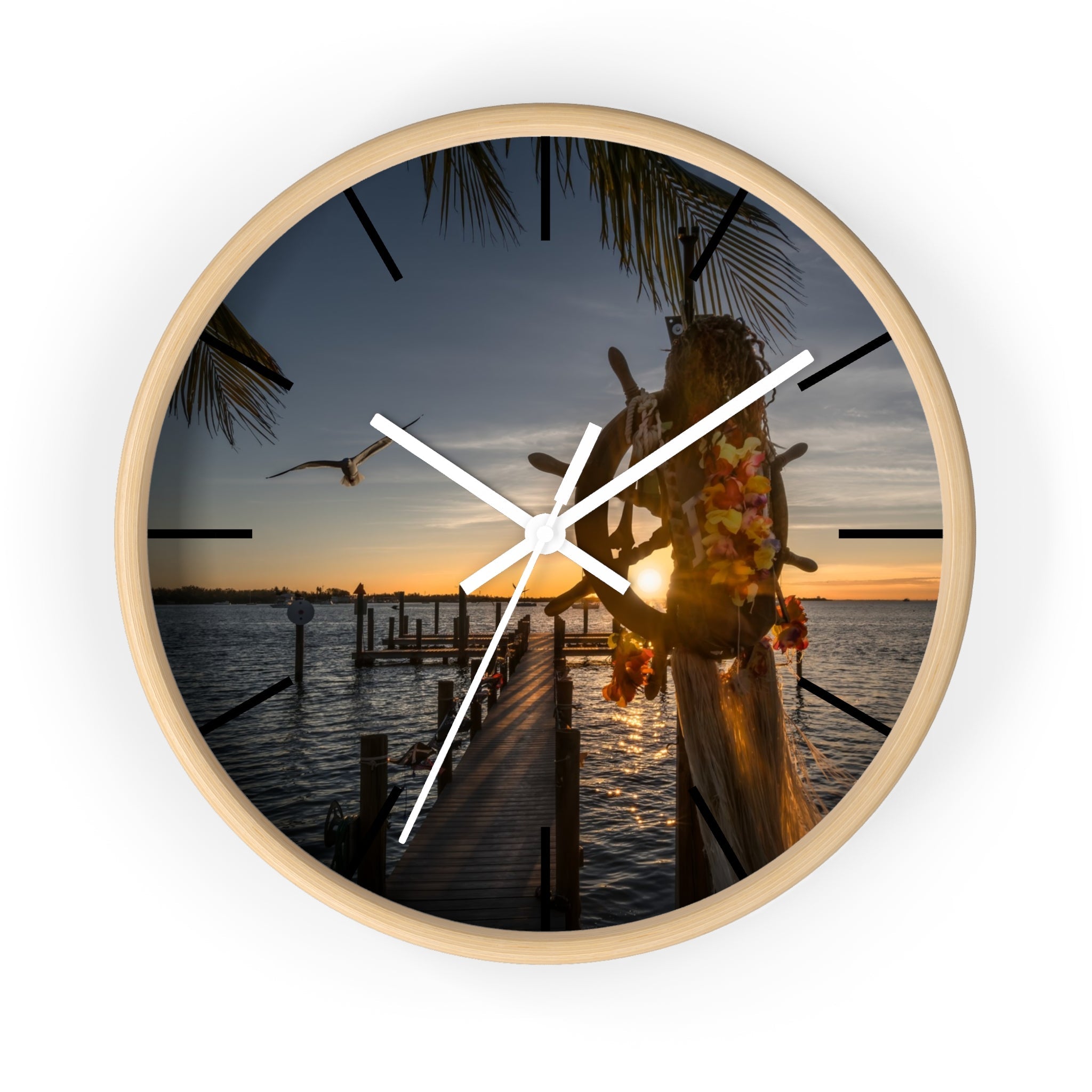 Custom Beach Life Vistas Ahoy Mate Premium Wall Clock - POPvault