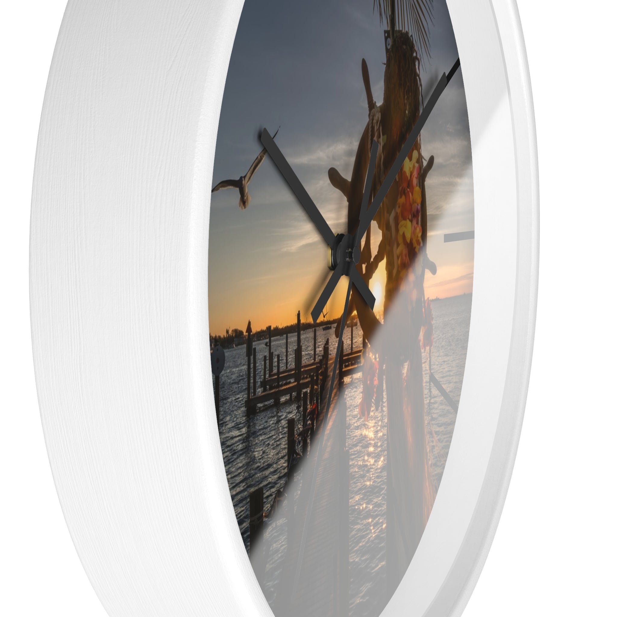 Custom Beach Life Vistas Ahoy Mate Premium Wall Clock - POPvault