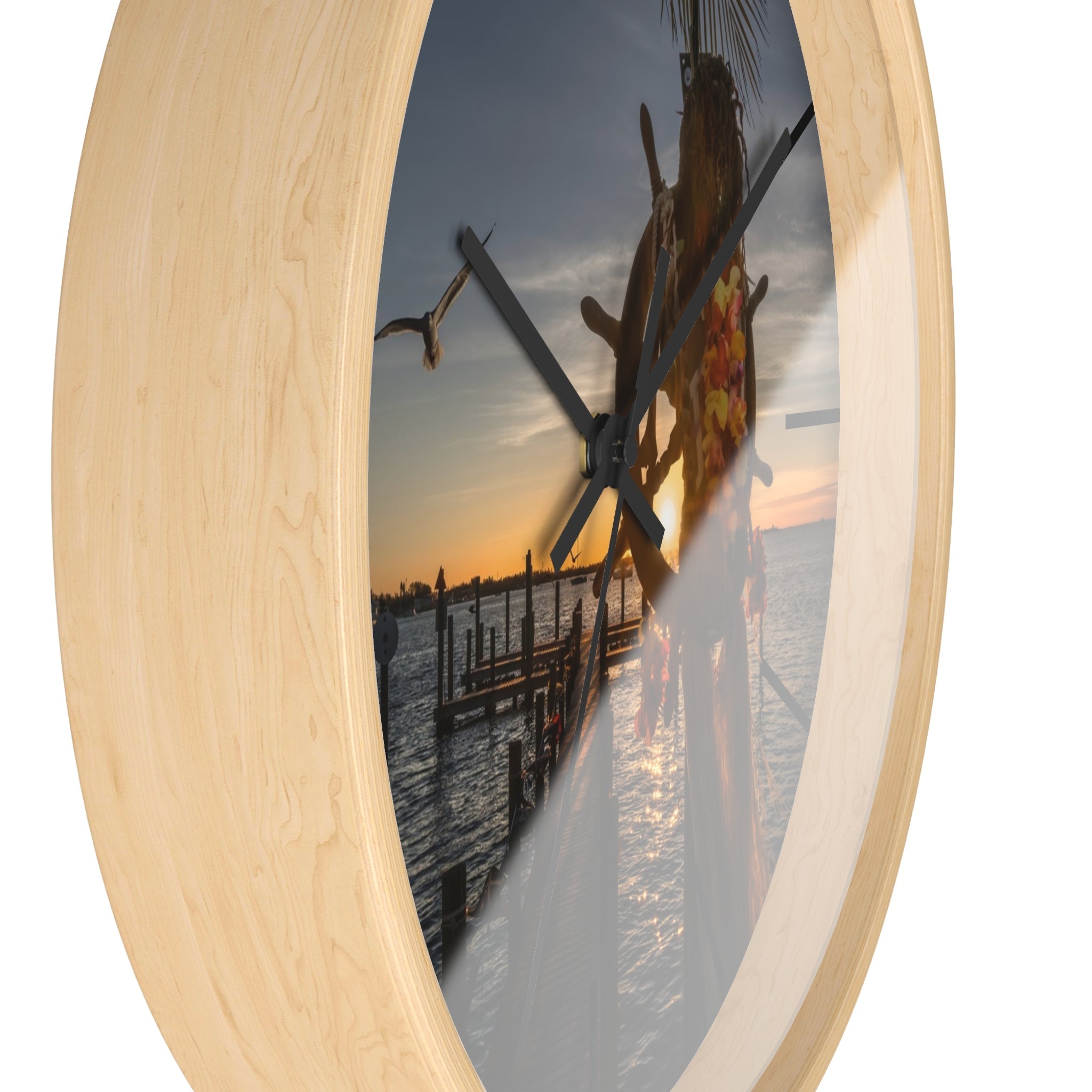 Custom Beach Life Vistas Ahoy Mate Premium Wall Clock - POPvault