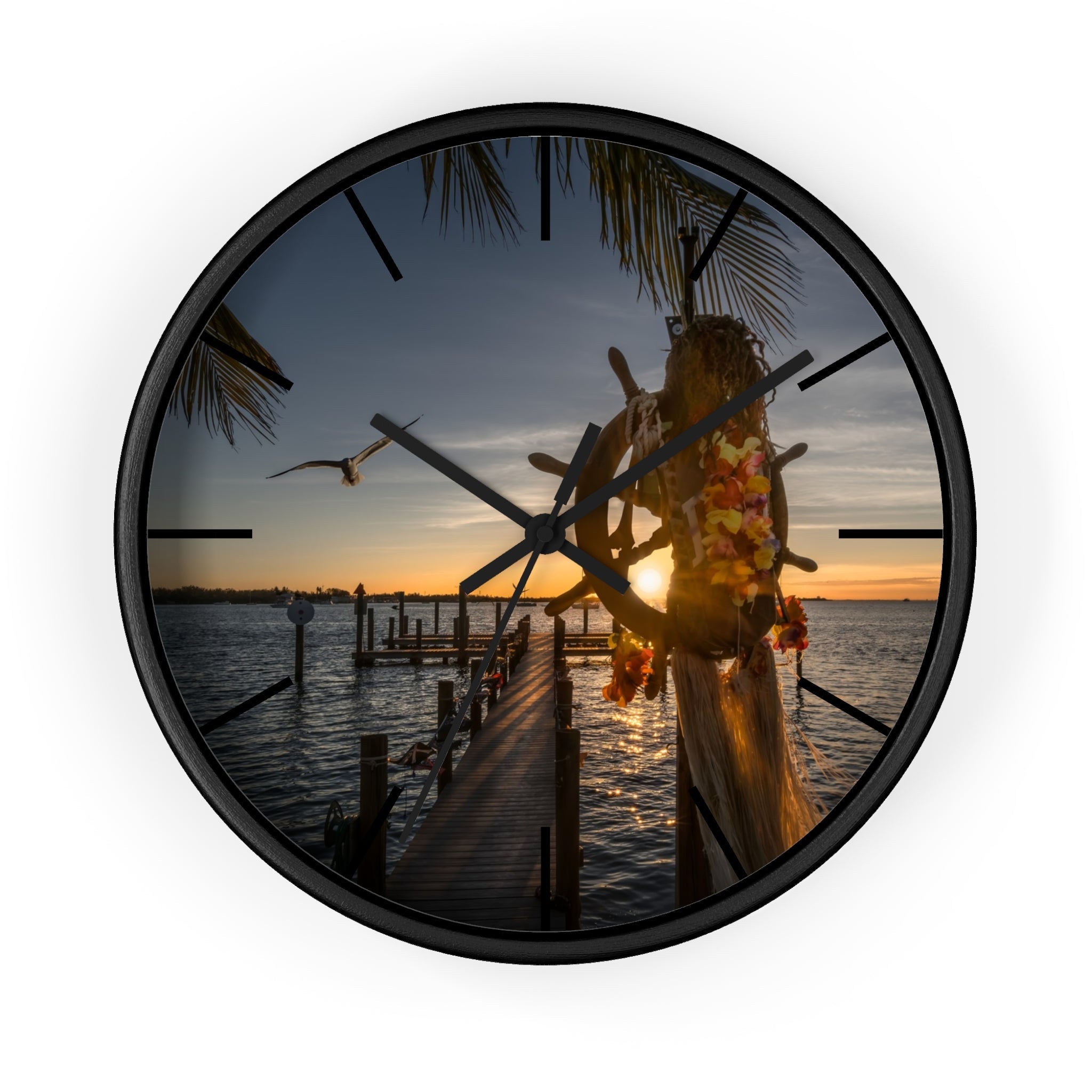 Custom Beach Life Vistas Ahoy Mate Premium Wall Clock - POPvault