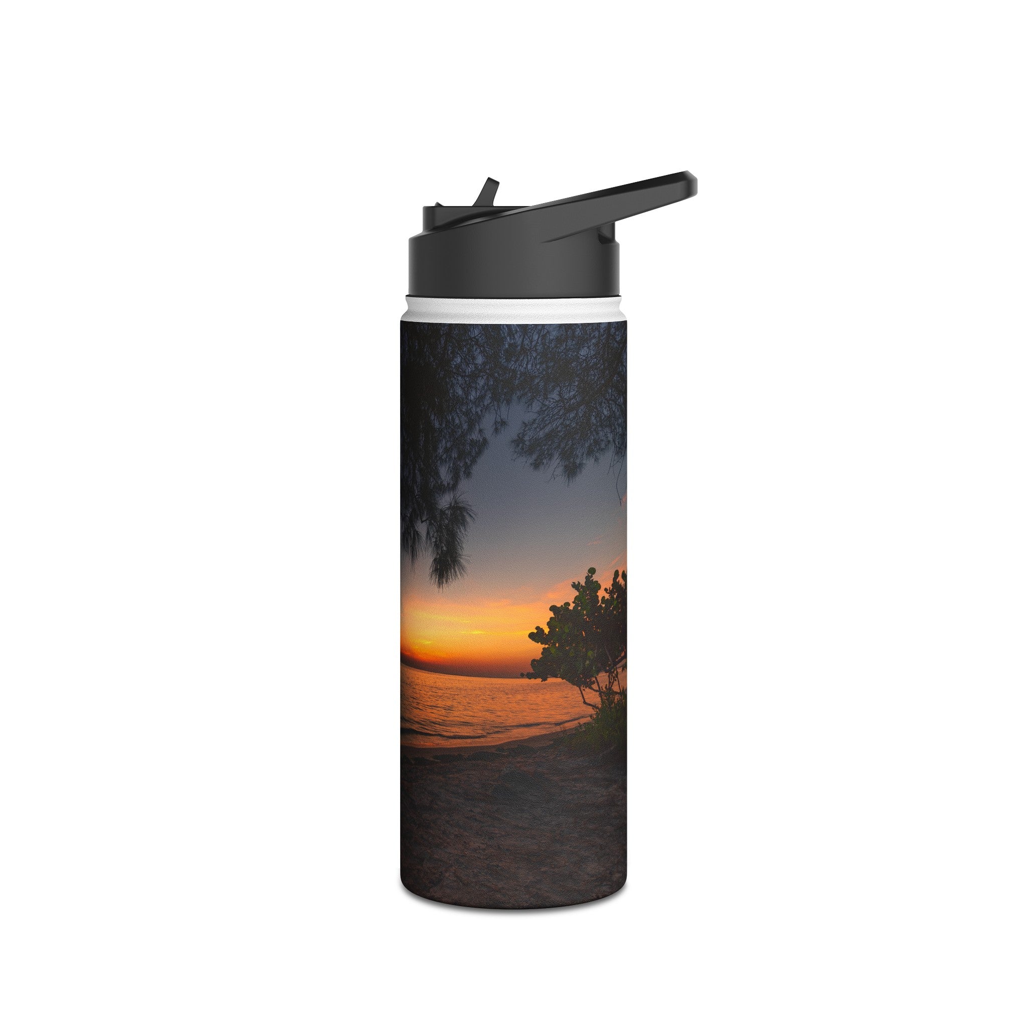 Custom Beach Life Vistas Anna Marie Island 3 Stainless Steel Water Bottle, Standard Lid - POPvault