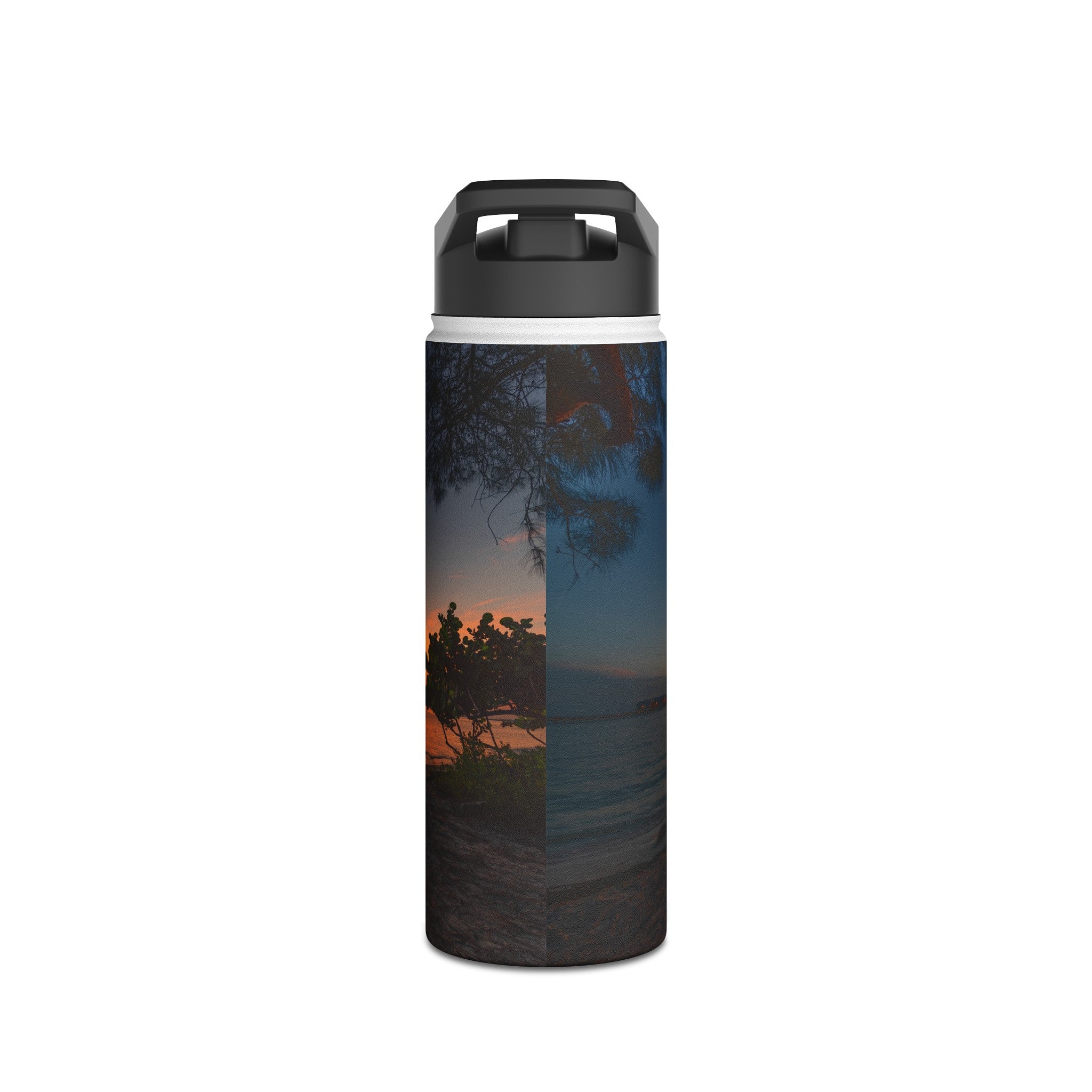 Custom Beach Life Vistas Anna Marie Island 3 Stainless Steel Water Bottle, Standard Lid - POPvault