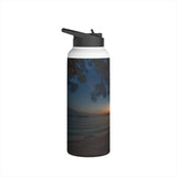 Custom Beach Life Vistas Anna Marie Island 3 Stainless Steel Water Bottle, Standard Lid - POPvault