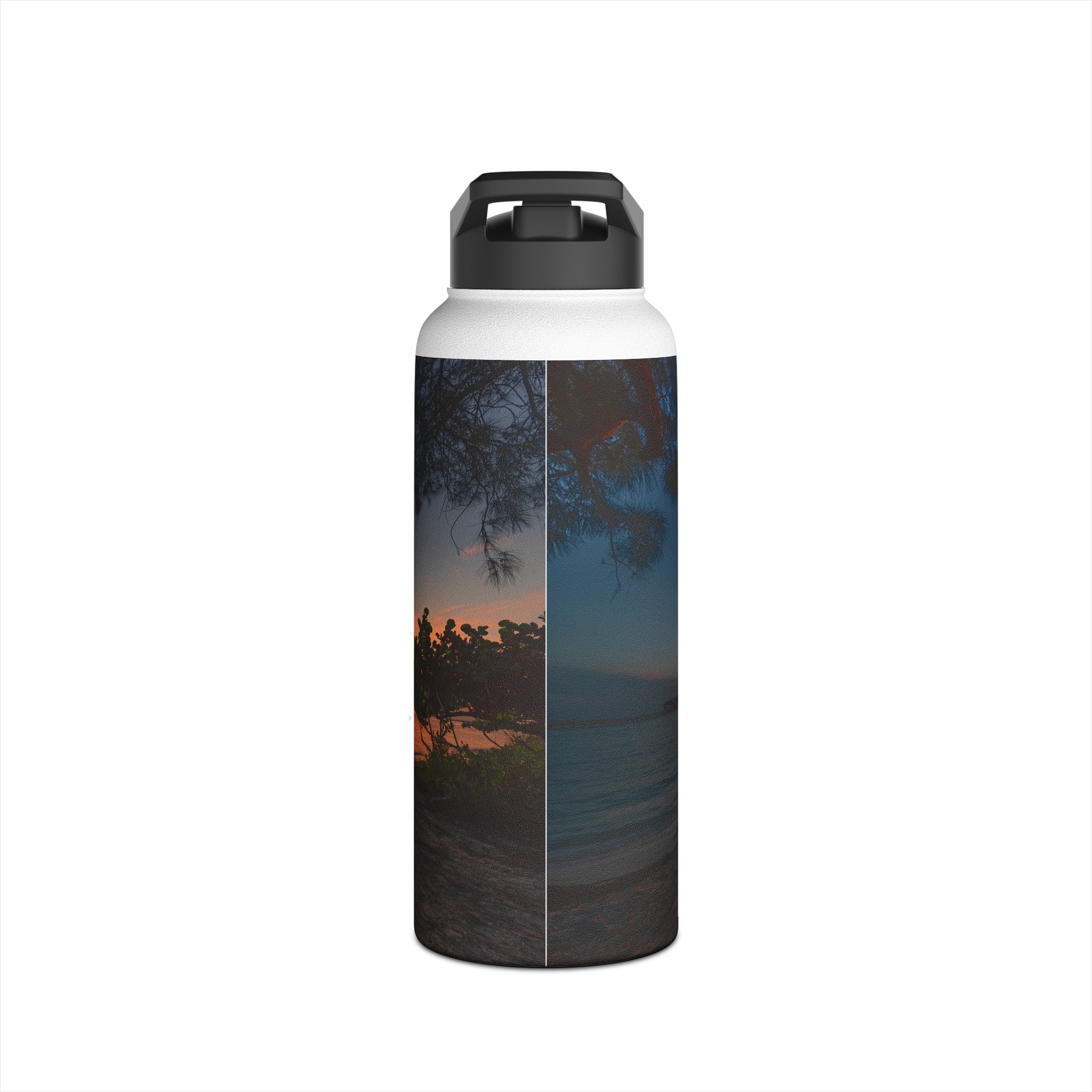 Custom Beach Life Vistas Anna Marie Island 3 Stainless Steel Water Bottle, Standard Lid - POPvault