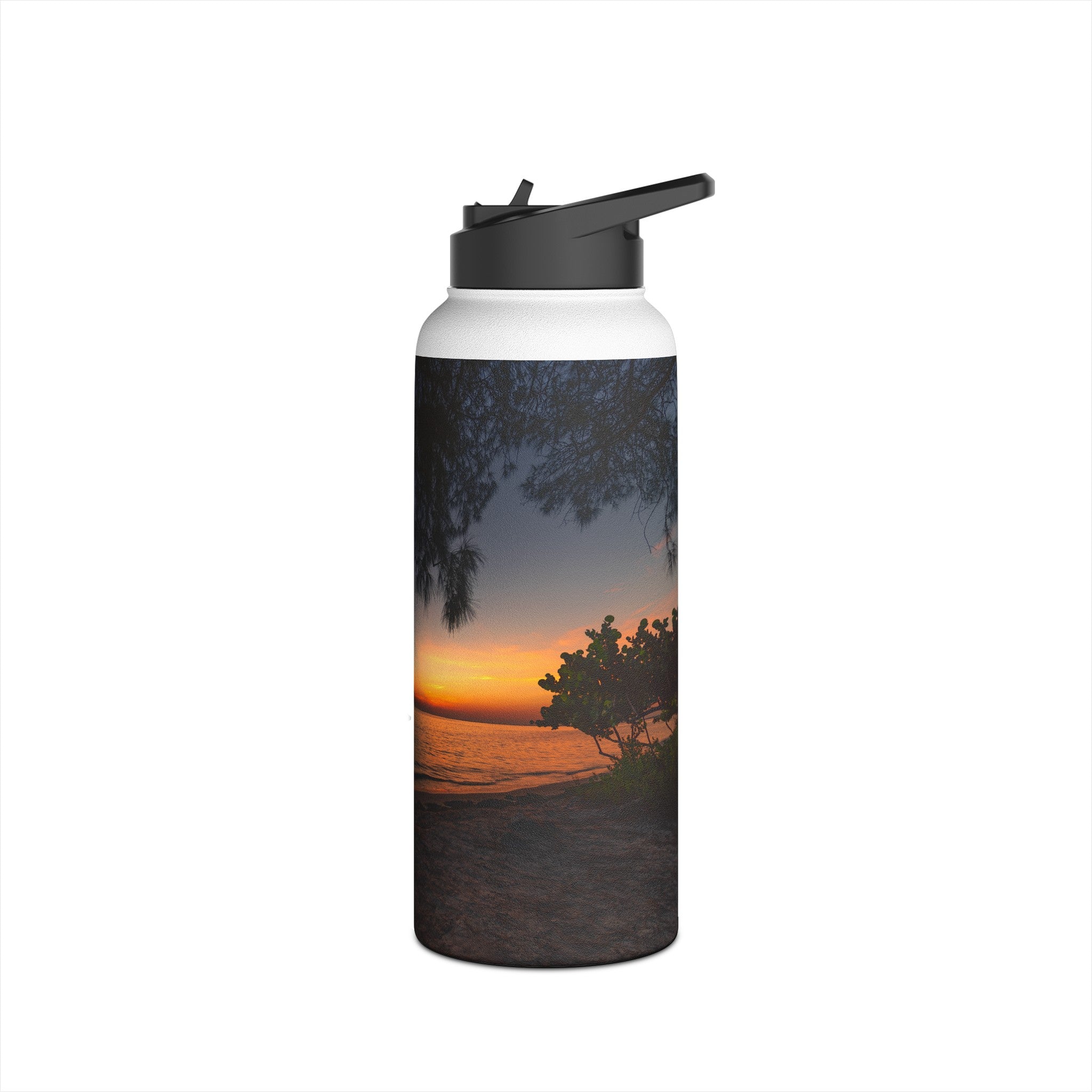 Custom Beach Life Vistas Anna Marie Island 3 Stainless Steel Water Bottle, Standard Lid - POPvault