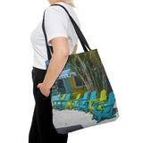 Custom Beach Life Vistas Beach Chairs Tote Bag - POPvault