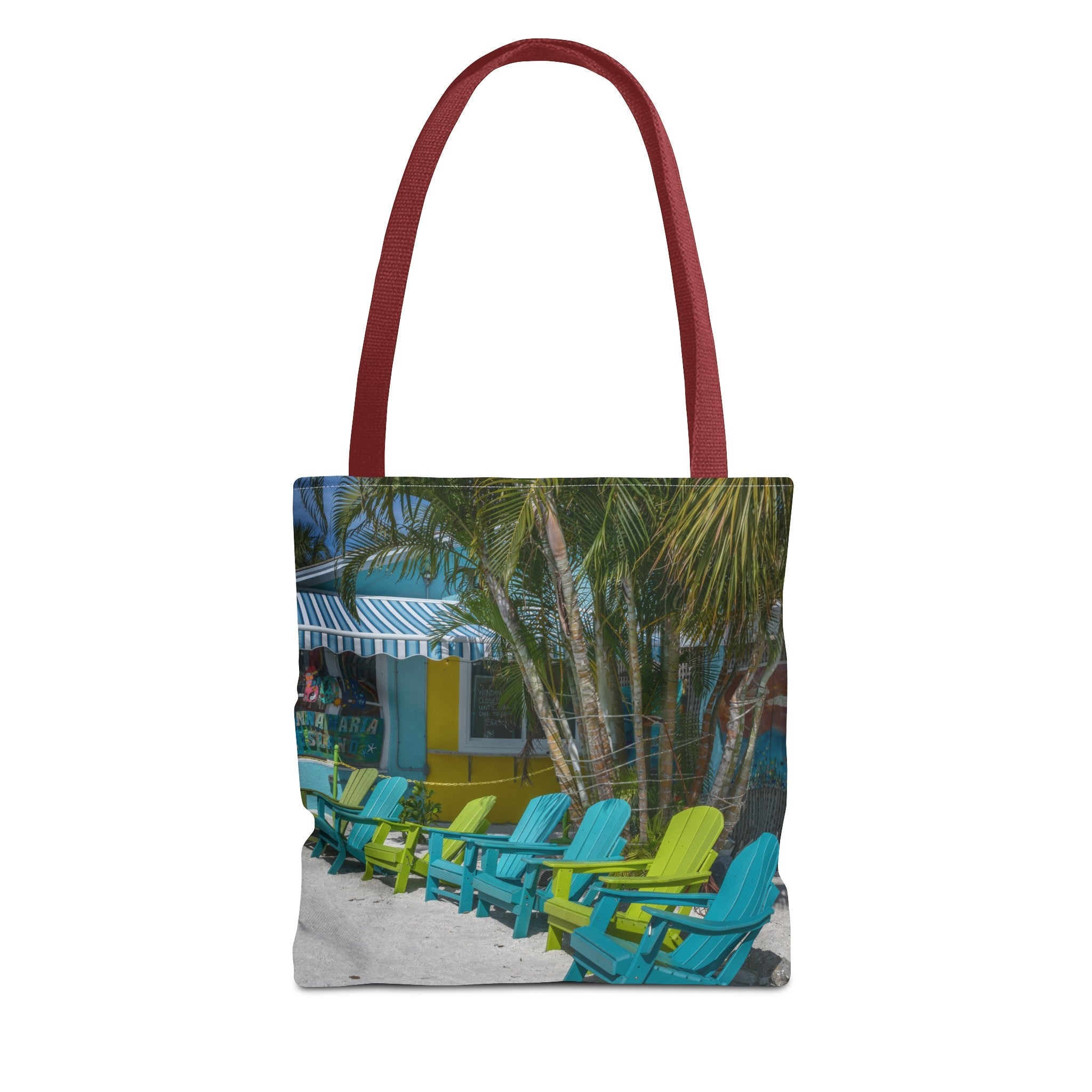 Custom Beach Life Vistas Beach Chairs Tote Bag - POPvault