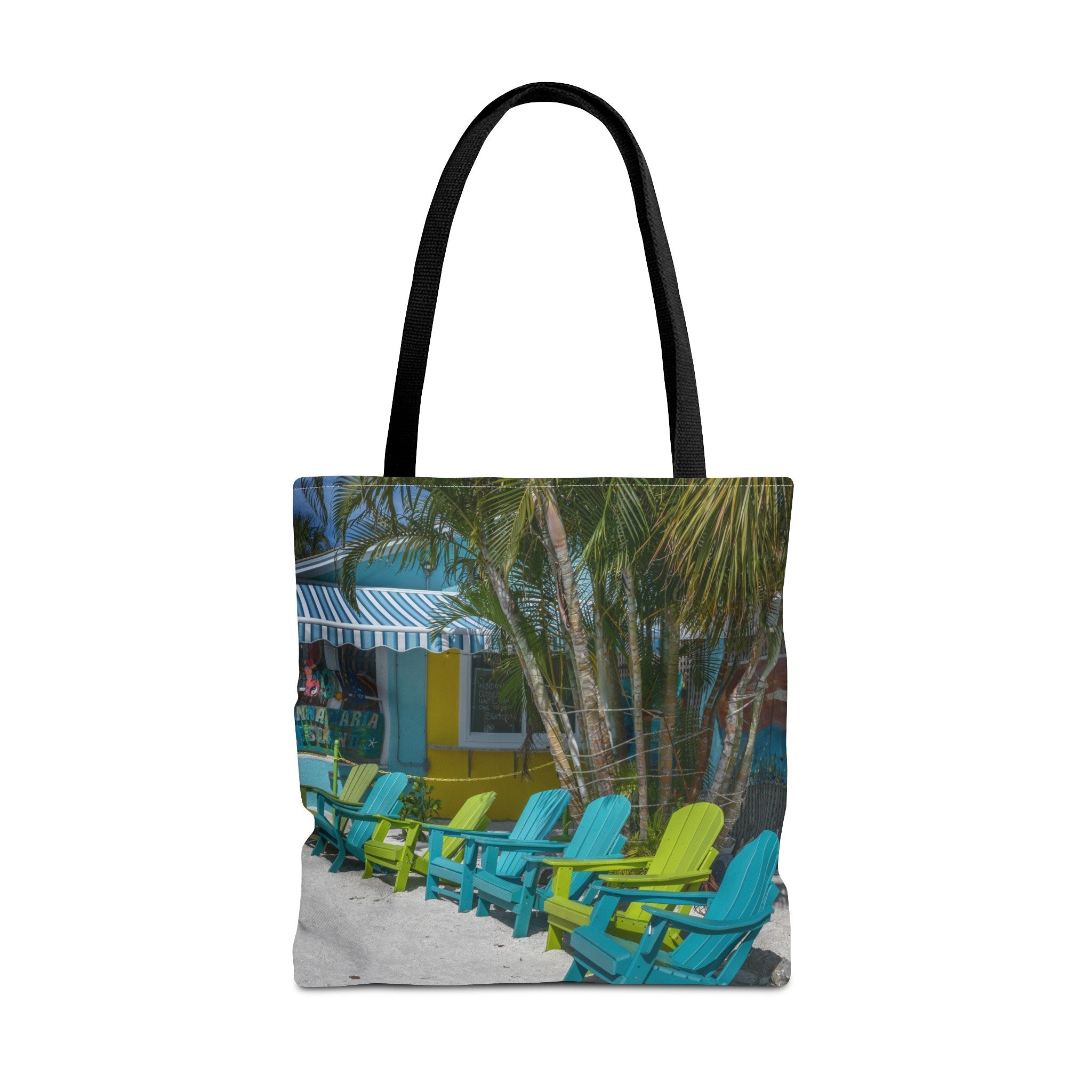 Custom Beach Life Vistas Beach Chairs Tote Bag - POPvault