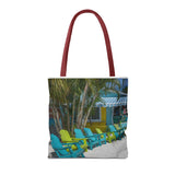 Custom Beach Life Vistas Beach Chairs Tote Bag - POPvault