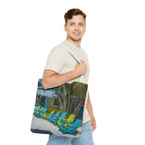 Custom Beach Life Vistas Beach Chairs Tote Bag - POPvault