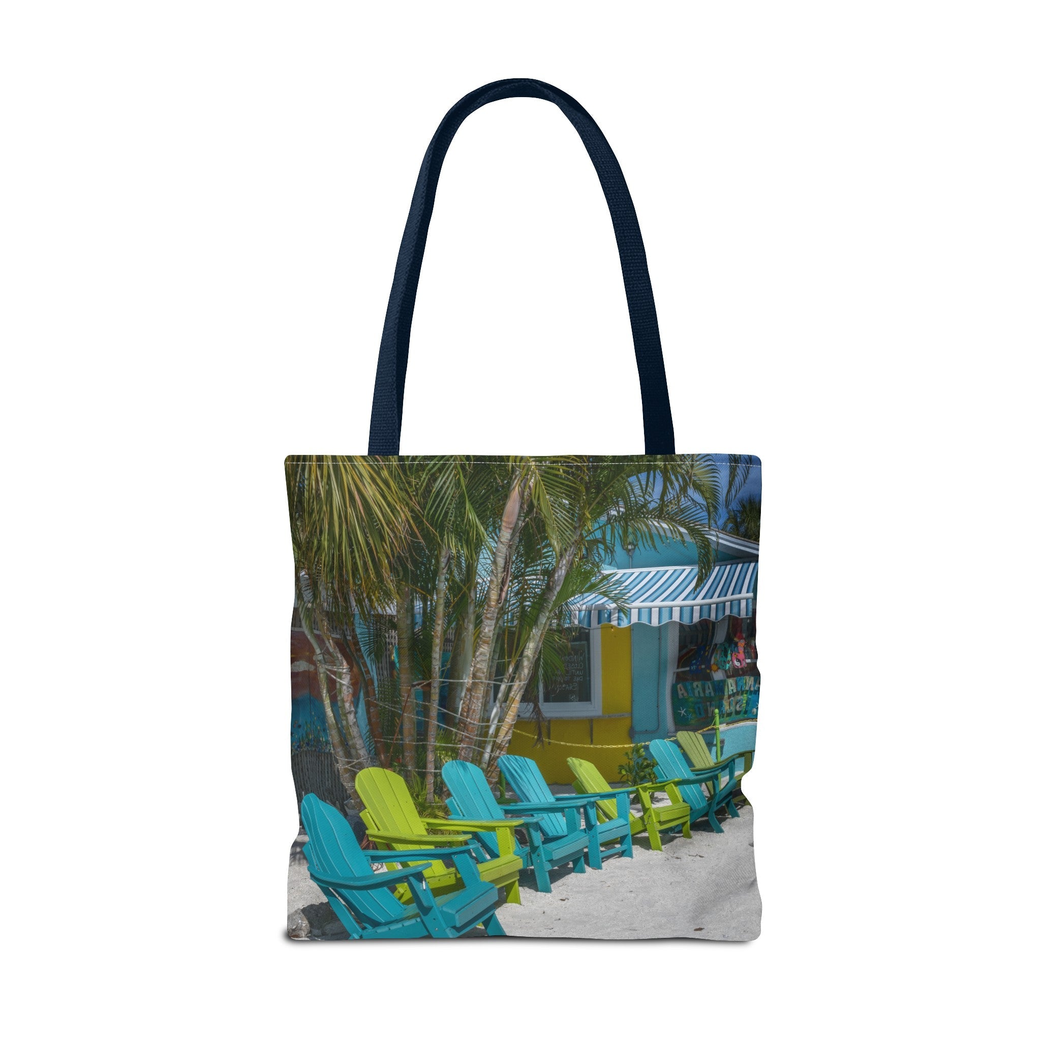 Custom Beach Life Vistas Beach Chairs Tote Bag - POPvault