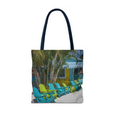 Custom Beach Life Vistas Beach Chairs Tote Bag - POPvault