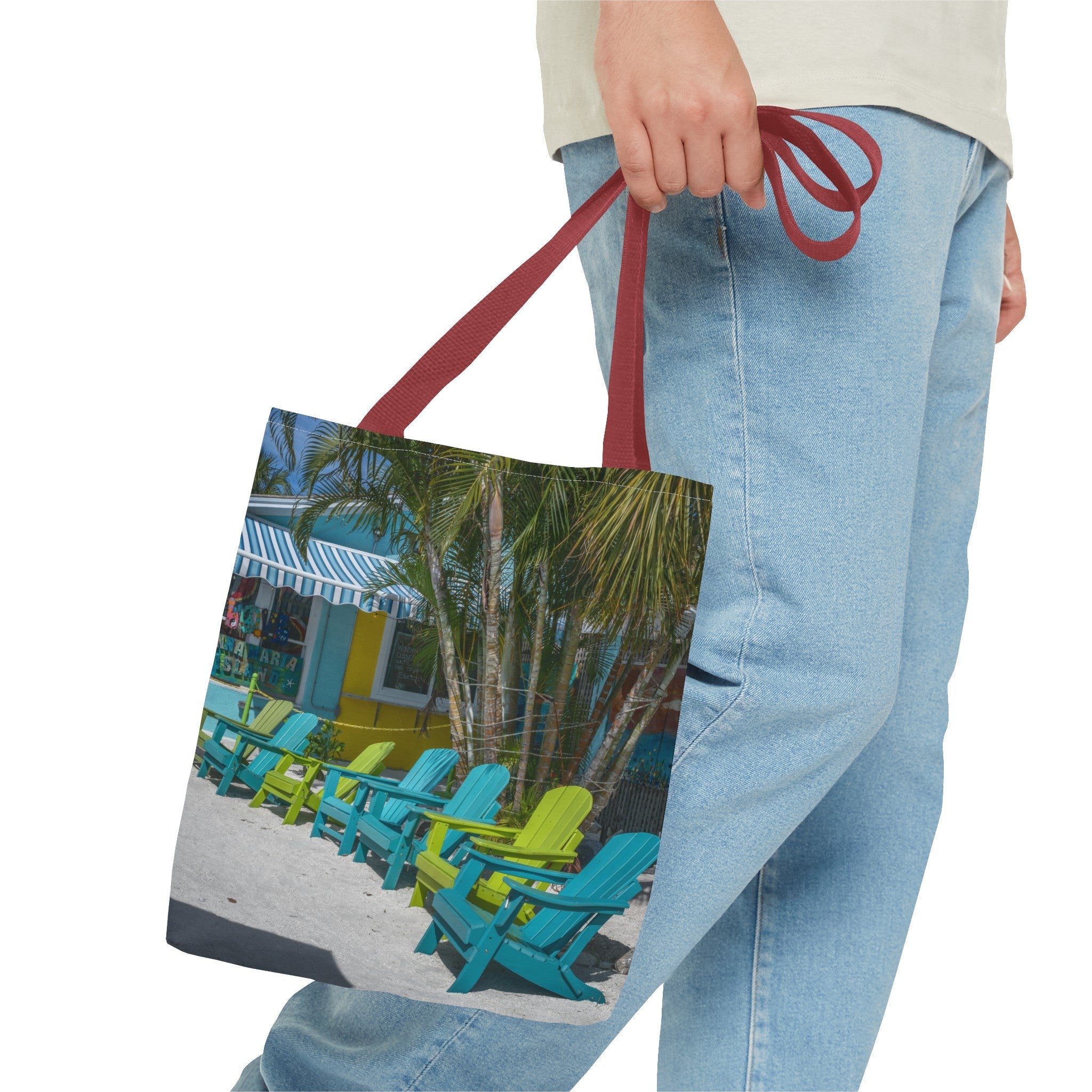 Custom Beach Life Vistas Beach Chairs Tote Bag - POPvault