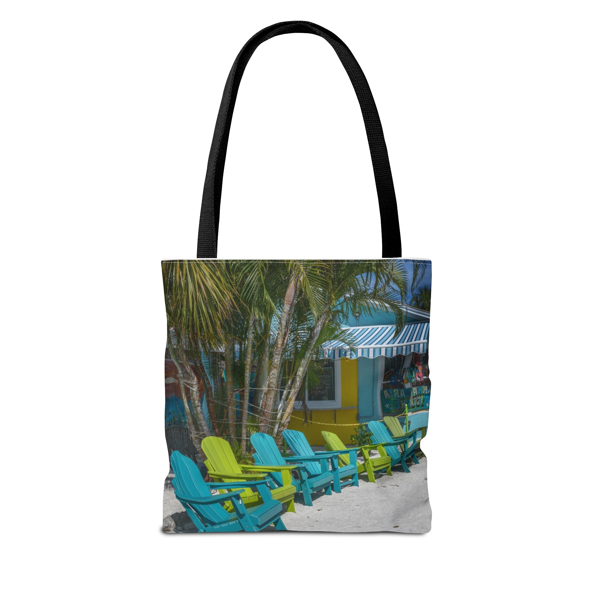 Custom Beach Life Vistas Beach Chairs Tote Bag - POPvault