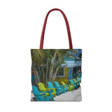 Custom Beach Life Vistas Beach Chairs Tote Bag - POPvault