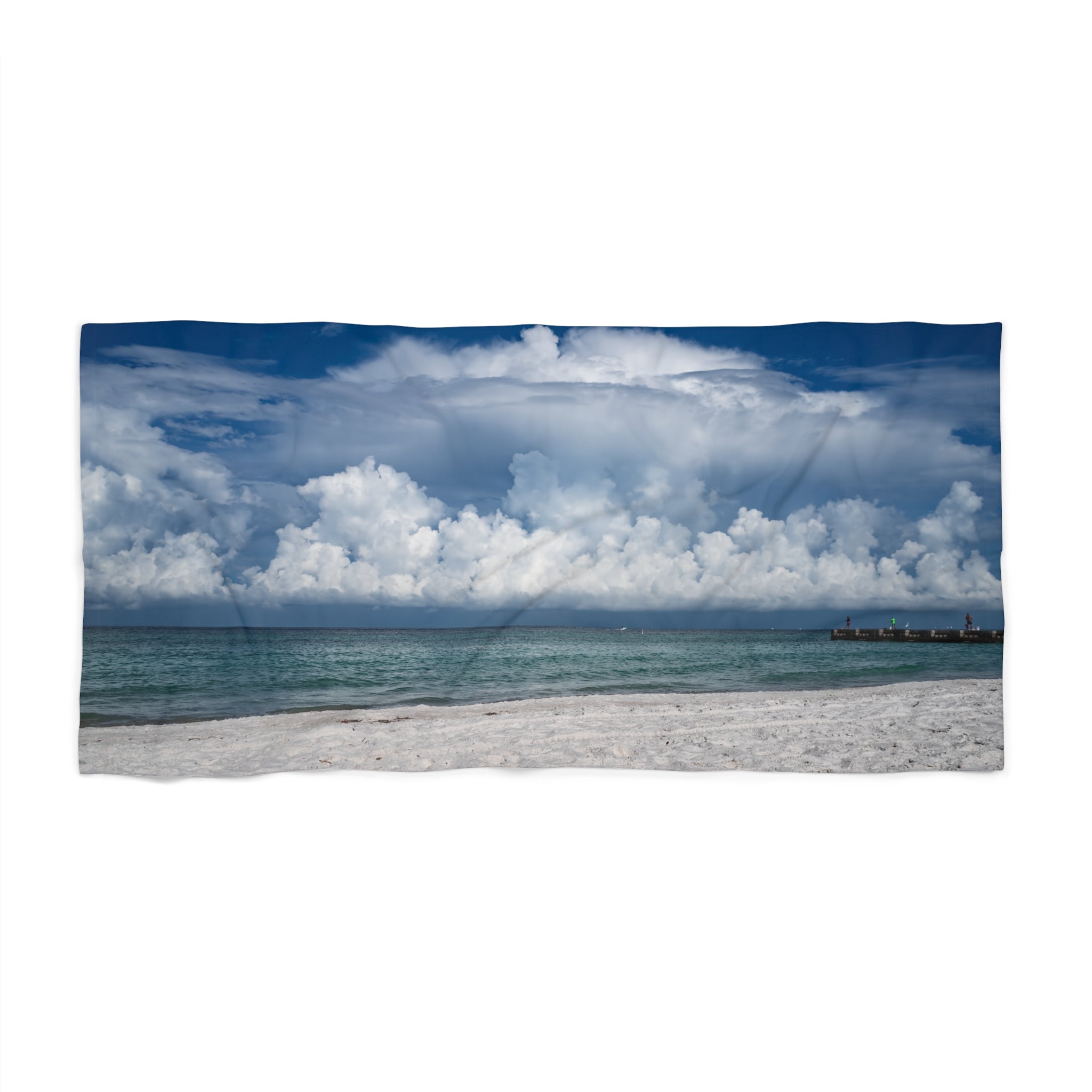 Custom Beach Life Vistas Puffy Clouds Beach Towel - POPvault