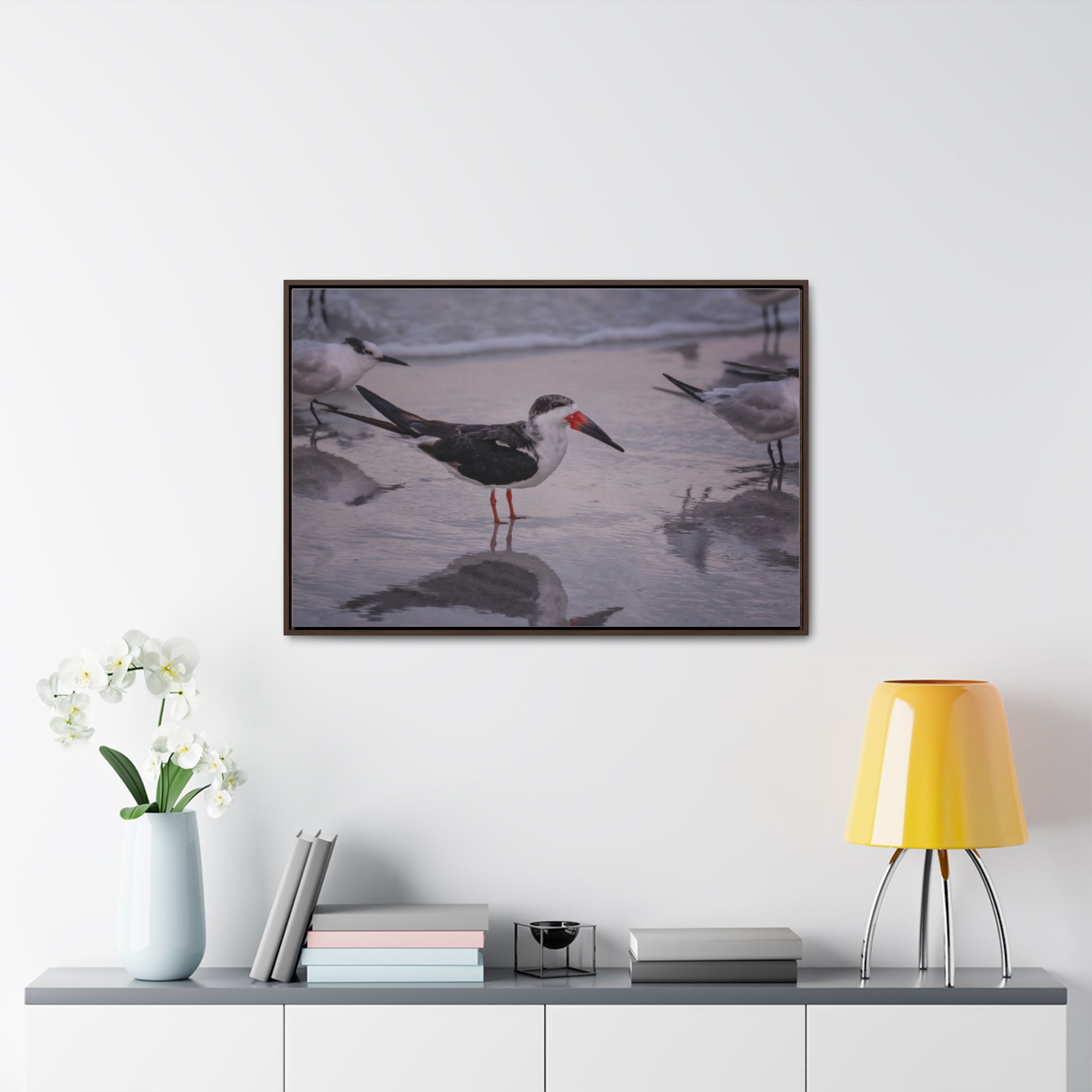 Custom Beach Life Vistas Beach Birds Gallery Canvas Wraps, Horizontal Wood Frame - POPvault