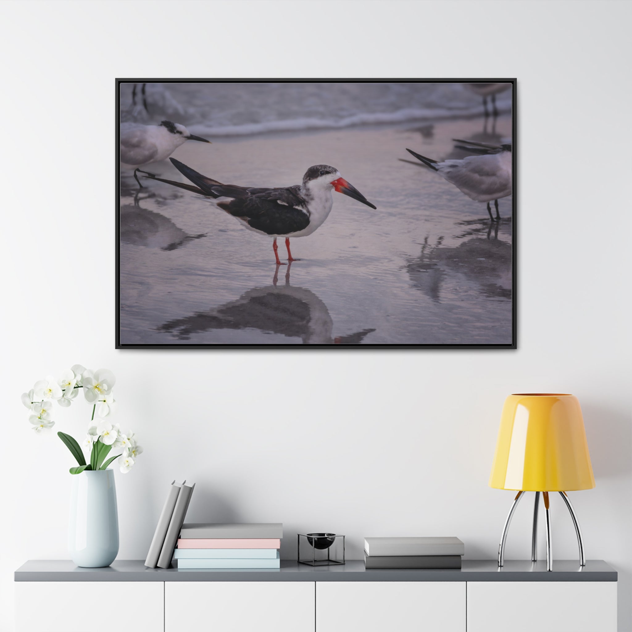 Custom Beach Life Vistas Beach Birds Gallery Canvas Wraps, Horizontal Wood Frame - POPvault